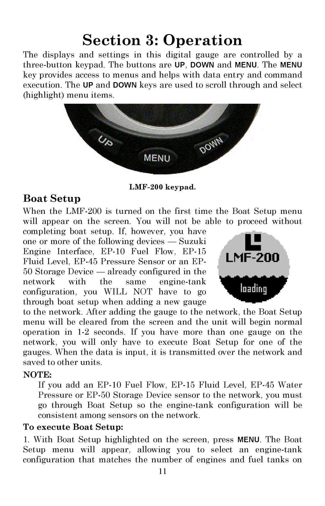 Lowrance electronic LMF-200 manual To execute Boat Setup 