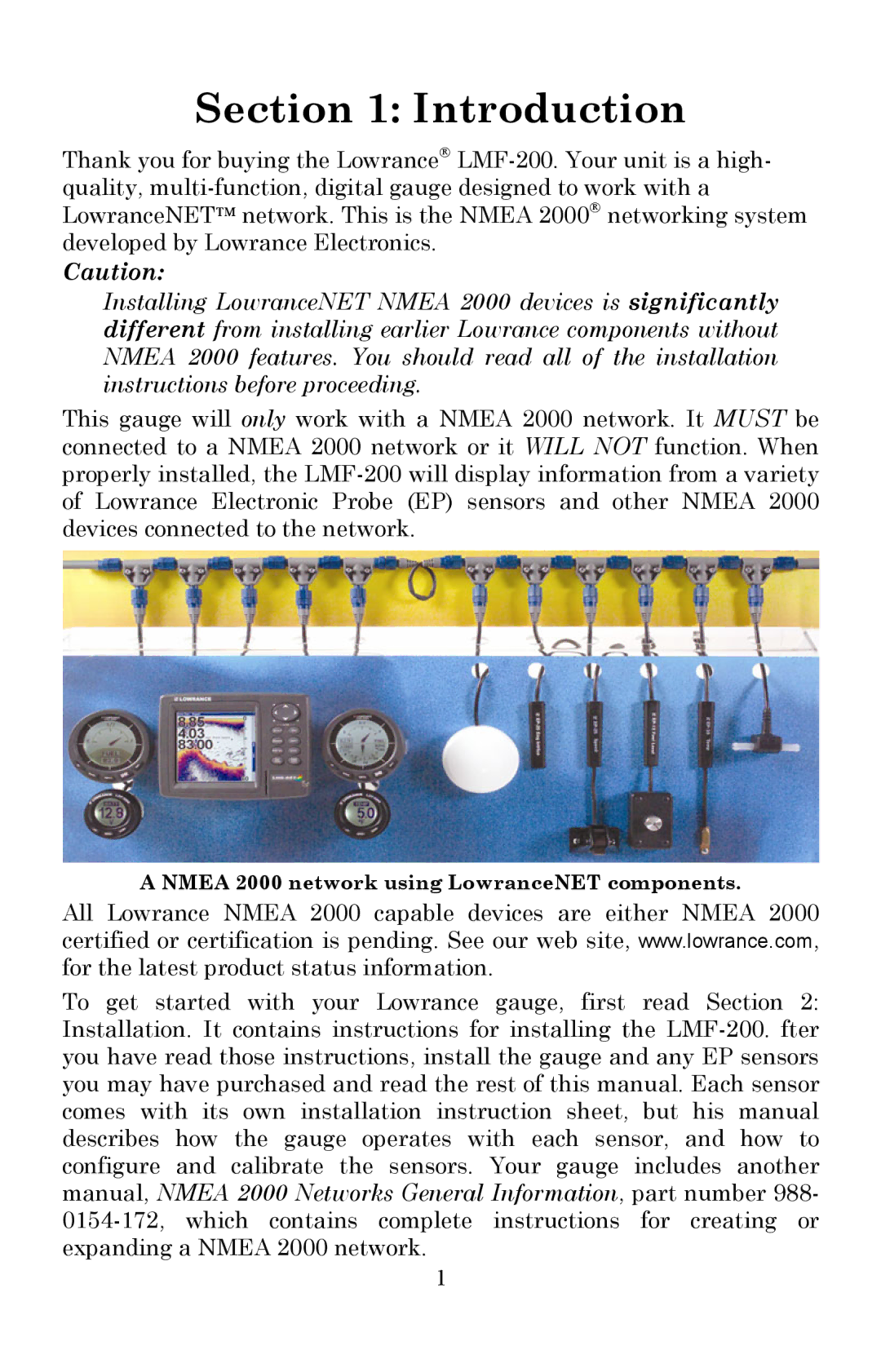 Lowrance electronic LMF-200 manual Introduction 