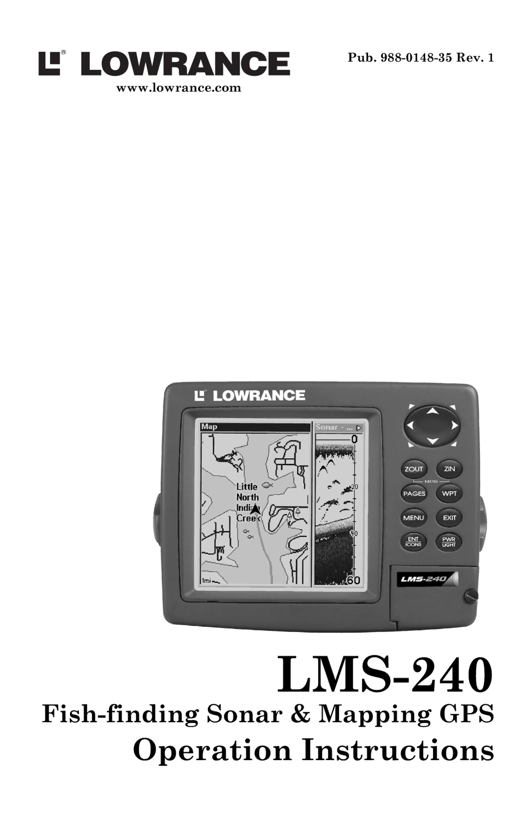 Lowrance electronic LMS-240 manual 2SHUDWLRQ,QVWUXFWLRQV 