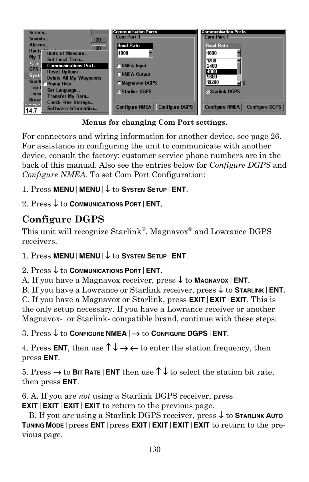 Lowrance electronic LMS-240 manual RQILJXUH*36, Uhfhlyhuv 3UHVVMENUMENU↓WRSYSTEM Setupent, Ylrxvsdjh 