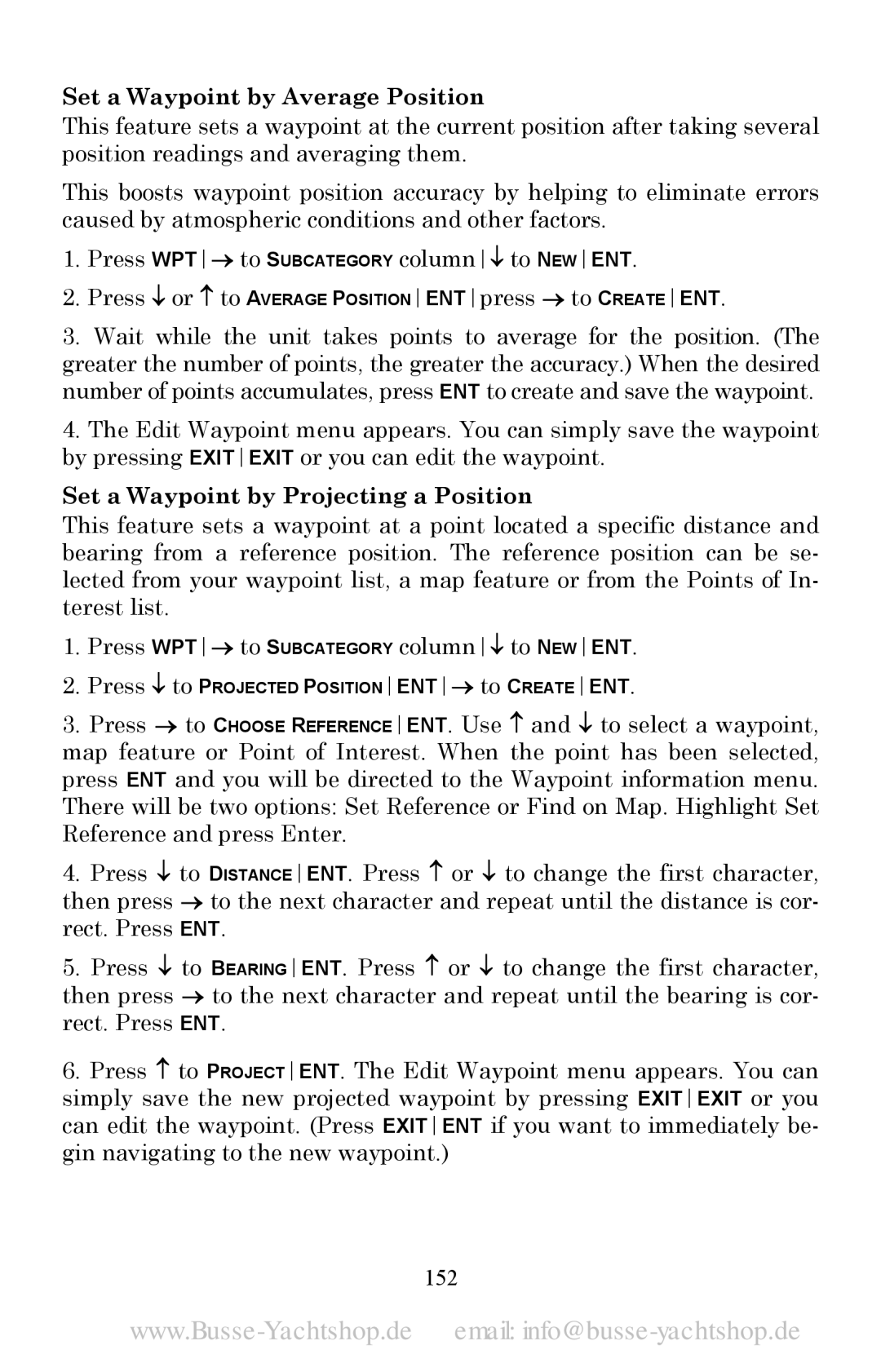 Lowrance electronic LMS-520C, LMS-525C DF Set a Waypoint by Average Position, Set a Waypoint by Projecting a Position, 152 