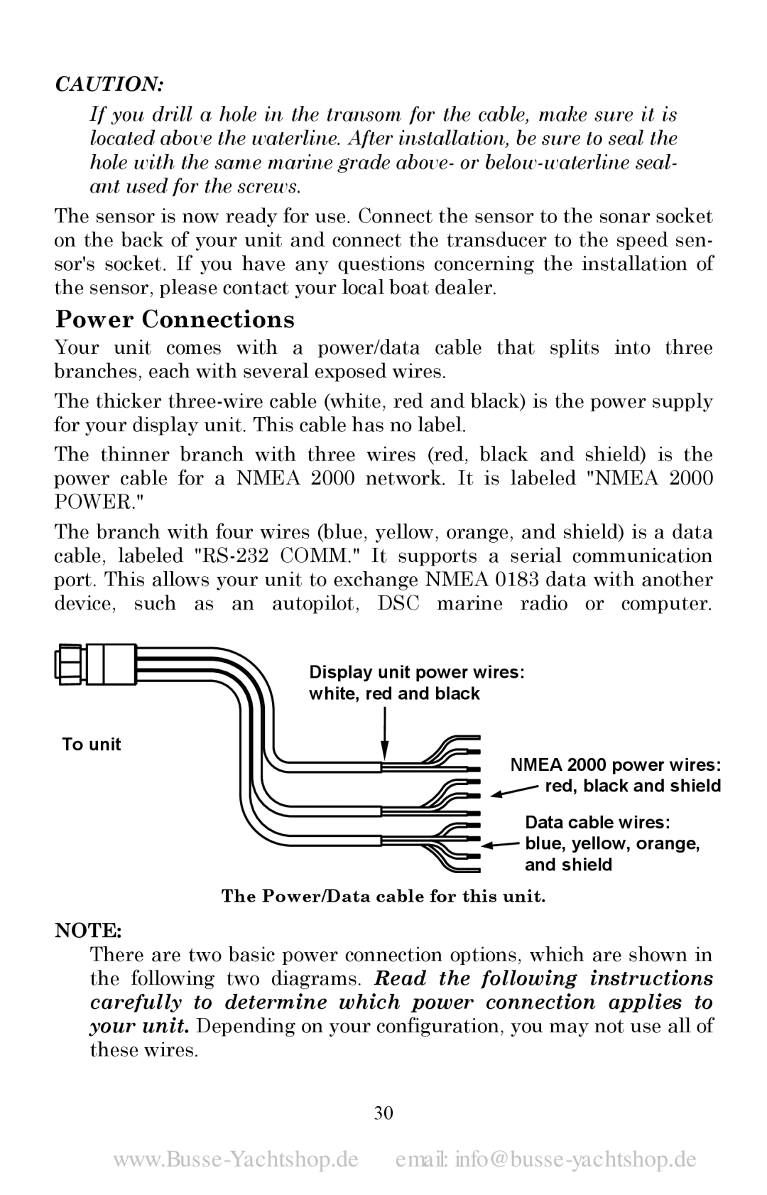 Lowrance electronic LMS-520C, LMS-525C DF manual Power Connections 