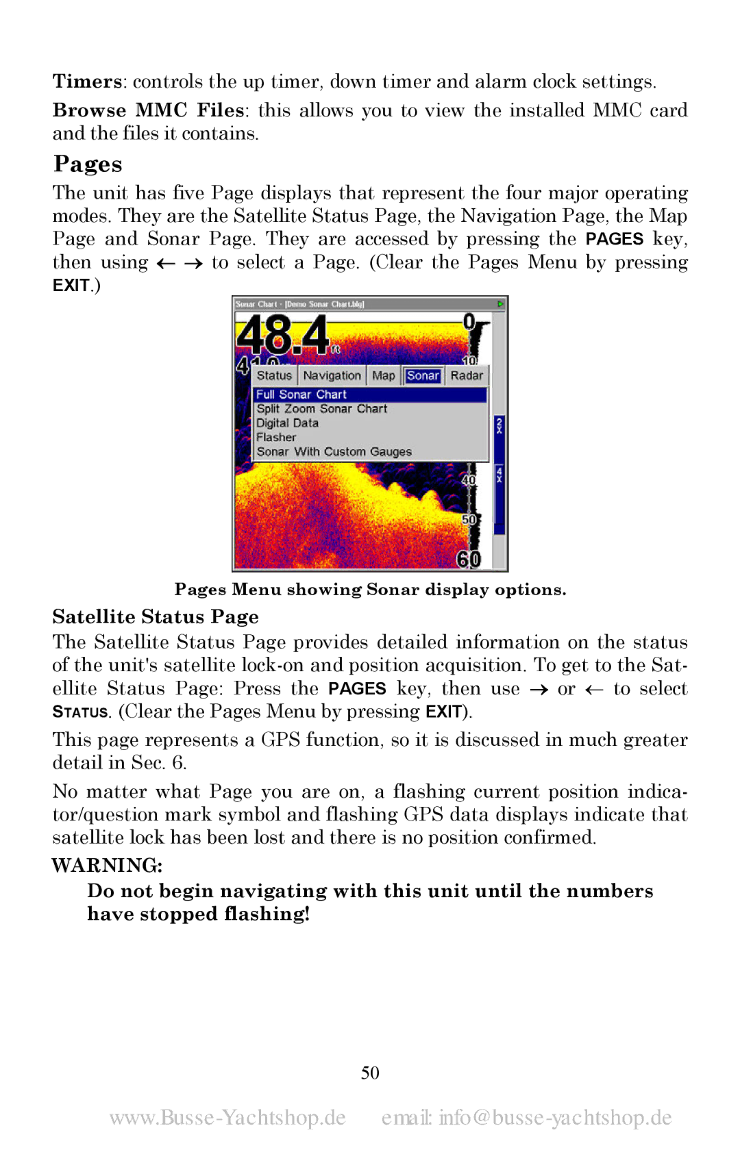 Lowrance electronic LMS-520C, LMS-525C DF manual Pages, Satellite Status 