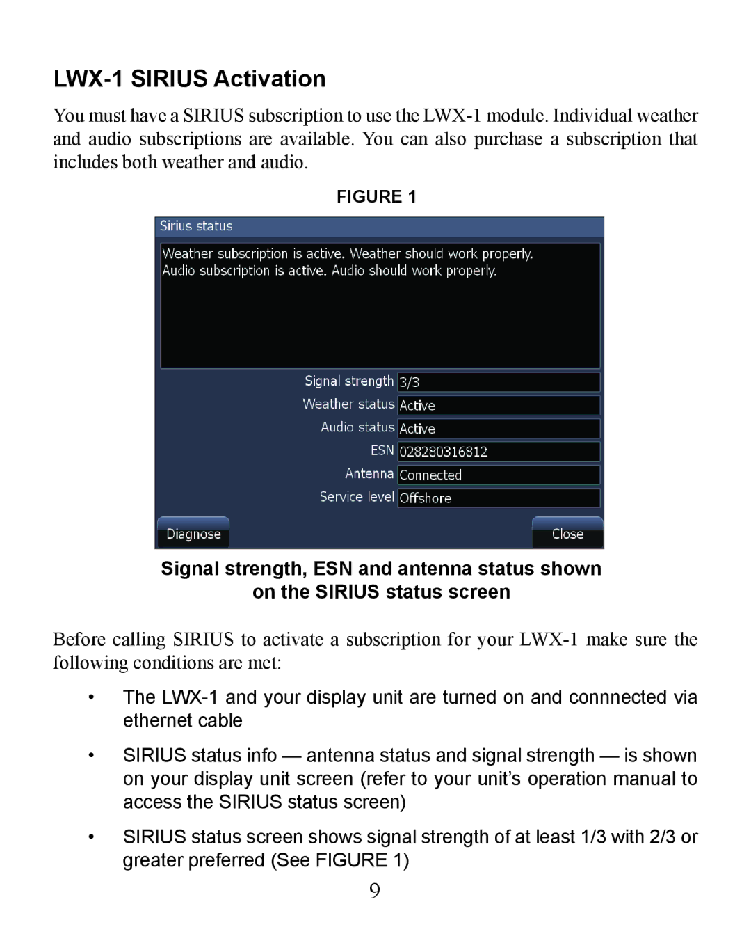 Lowrance electronic installation instructions LWX-1 Sirius Activation 