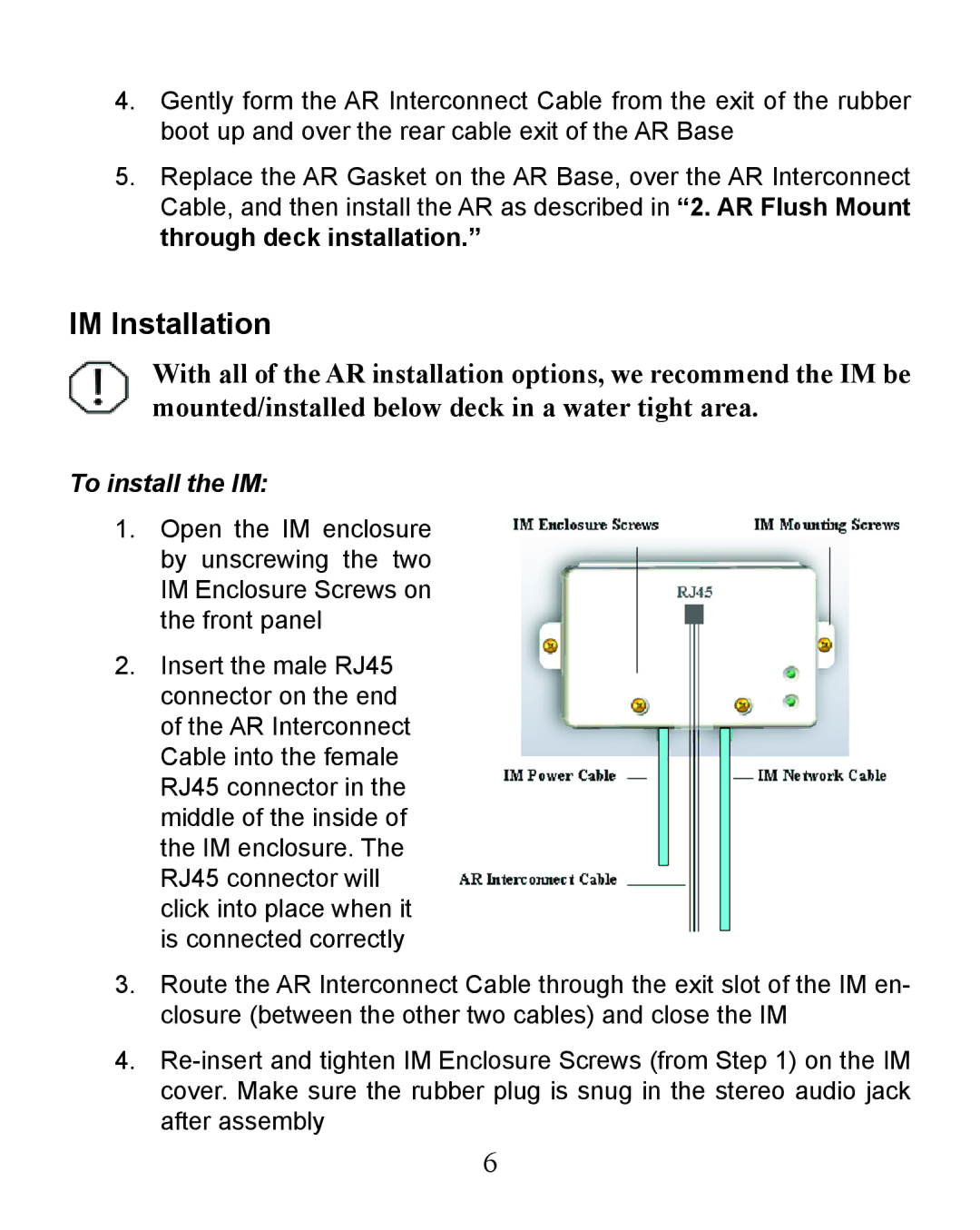 Lowrance electronic LWX-1 installation instructions IM Installation, To install the IM 