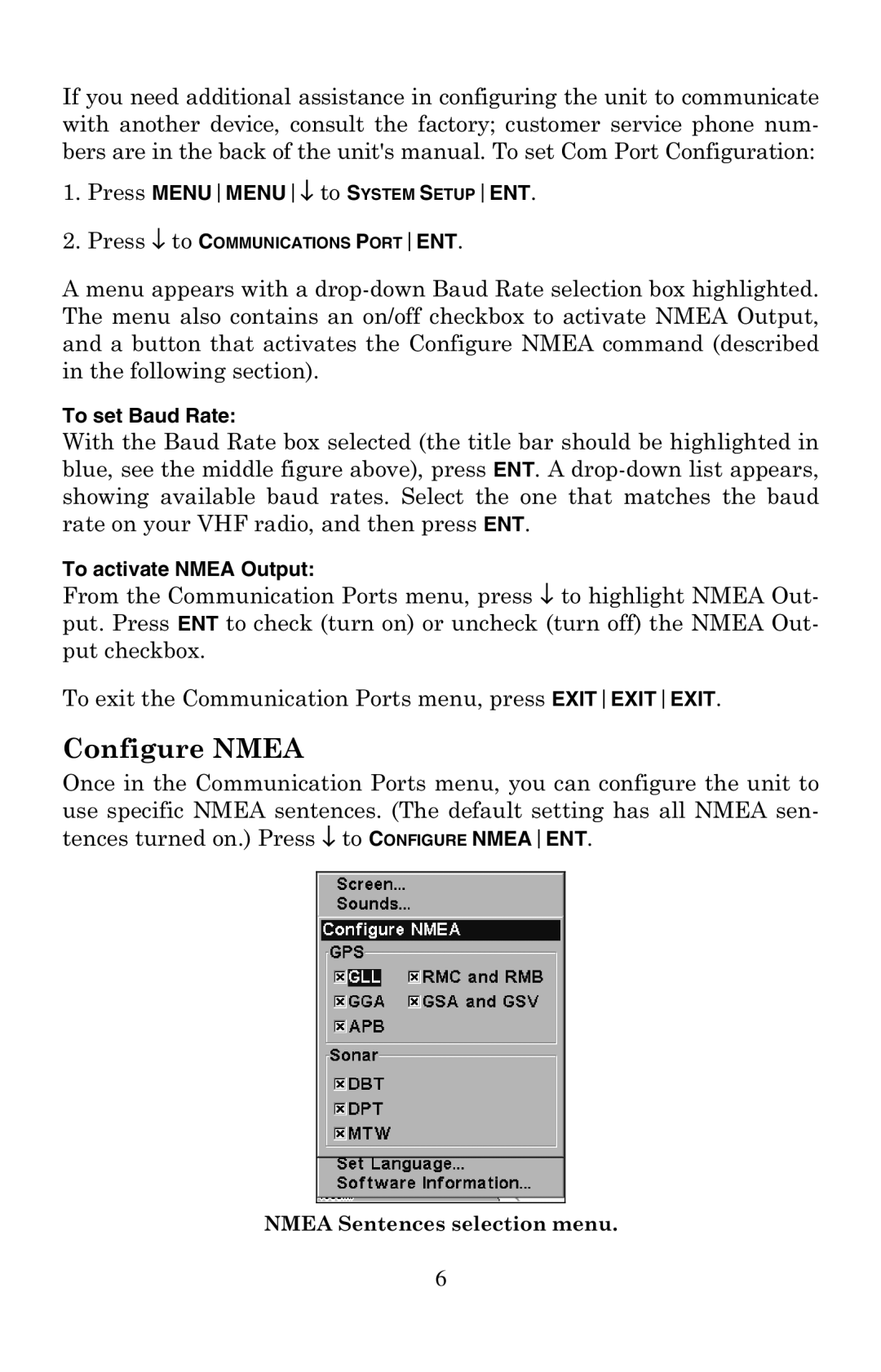 Lowrance electronic M68I owner manual Configure Nmea 