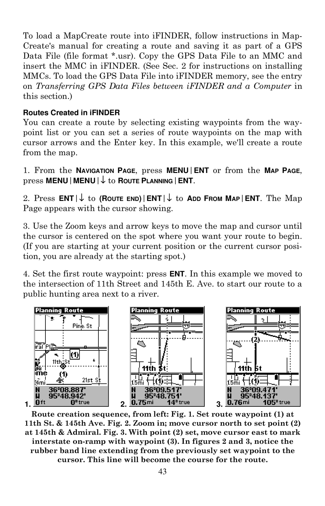 Lowrance electronic Mapping GPS & MP3 Player manual Routes Created in iFINDER 