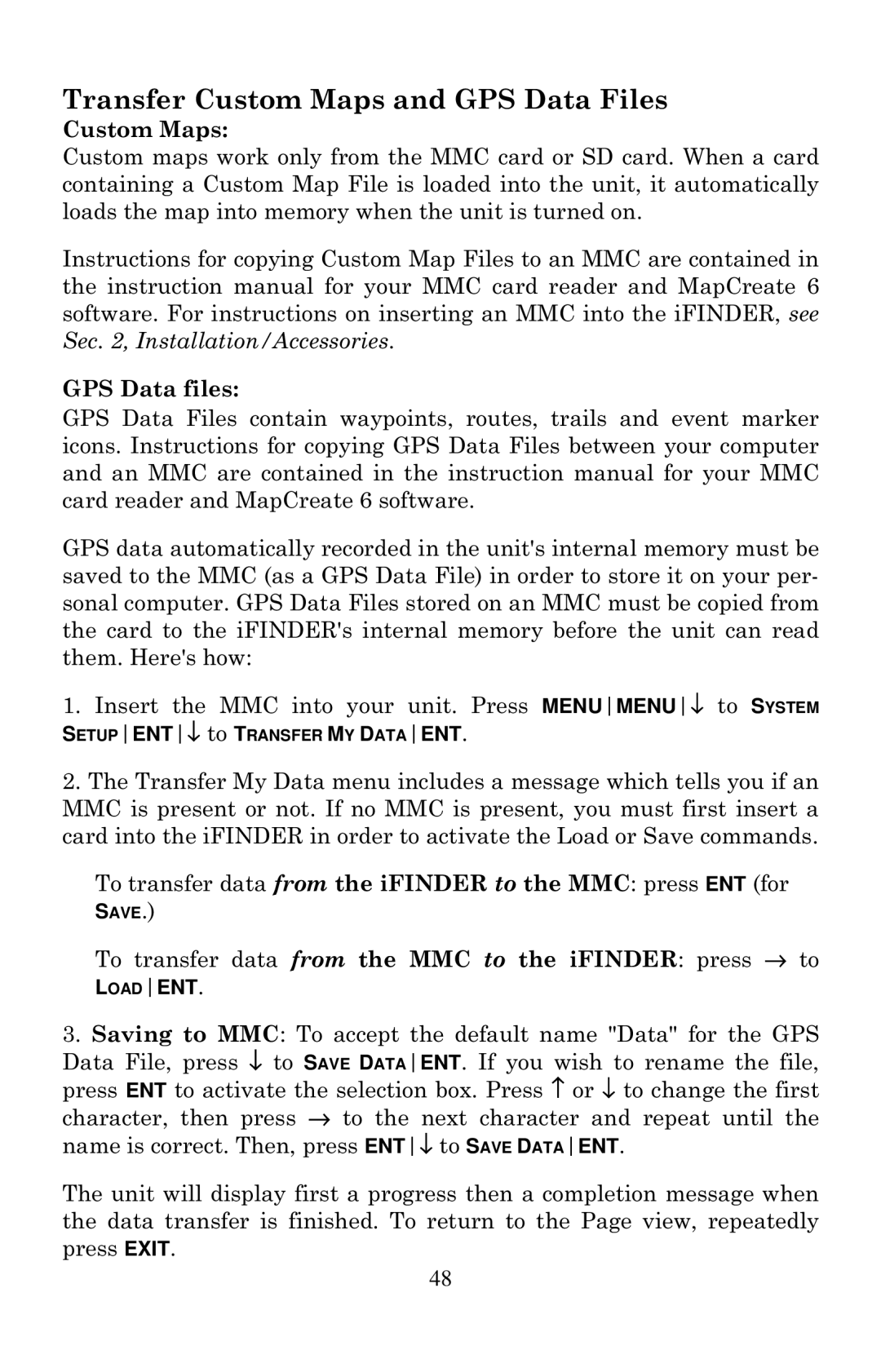 Lowrance electronic Mapping GPS & MP3 Player manual Transfer Custom Maps and GPS Data Files 