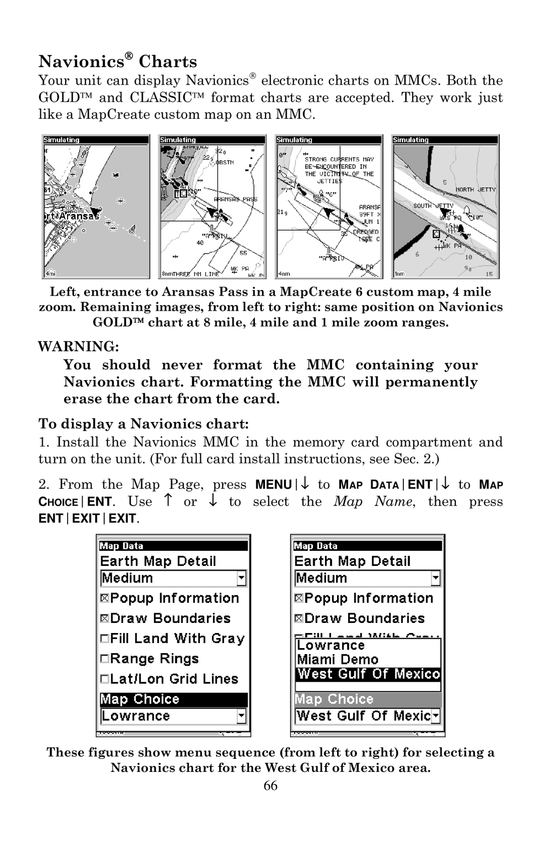 Lowrance electronic Mapping GPS & MP3 Player manual Navionics Charts, Entexitexit 