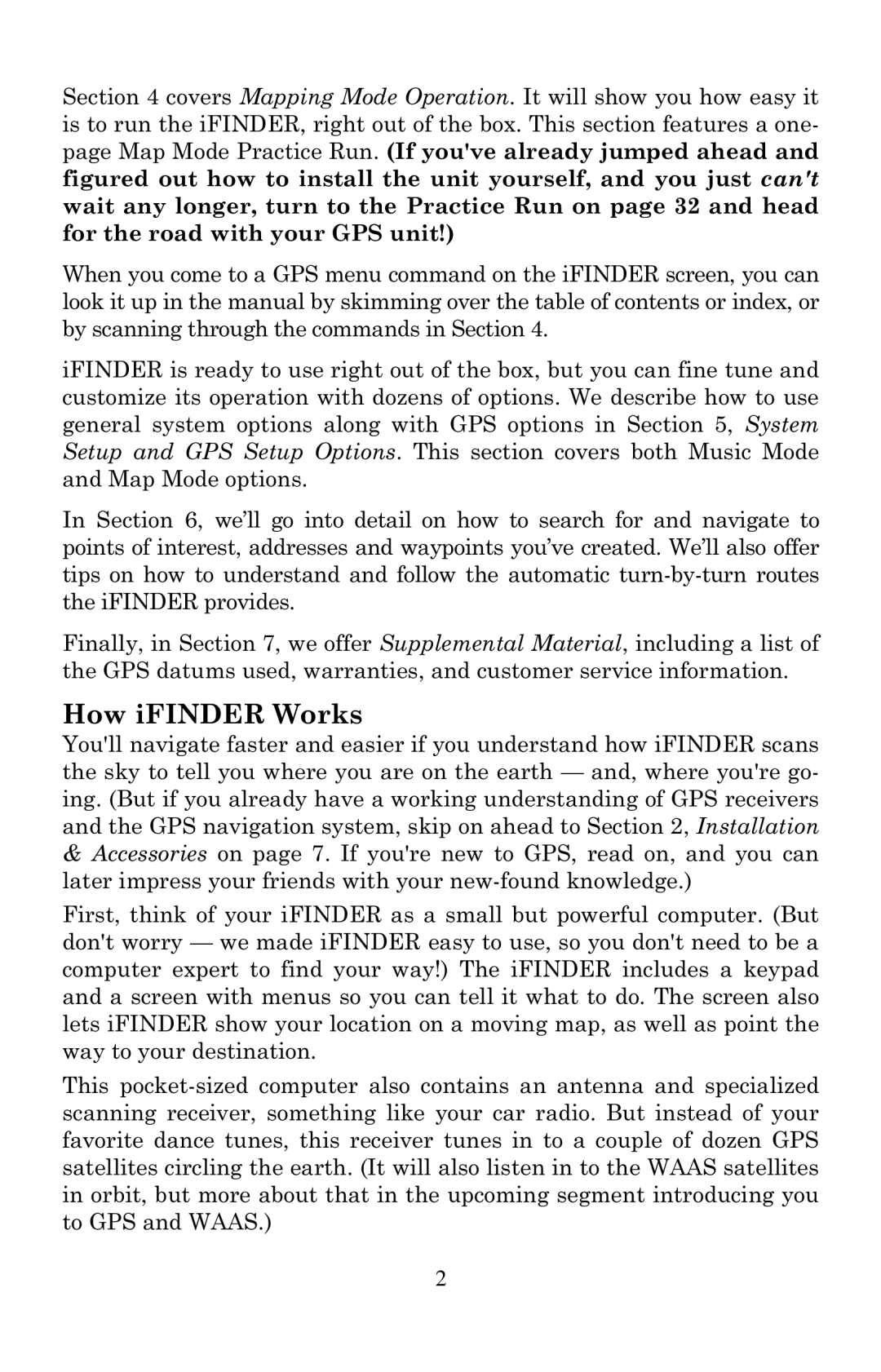 Lowrance electronic Mapping GPS & MP3 Player manual How iFINDER Works 