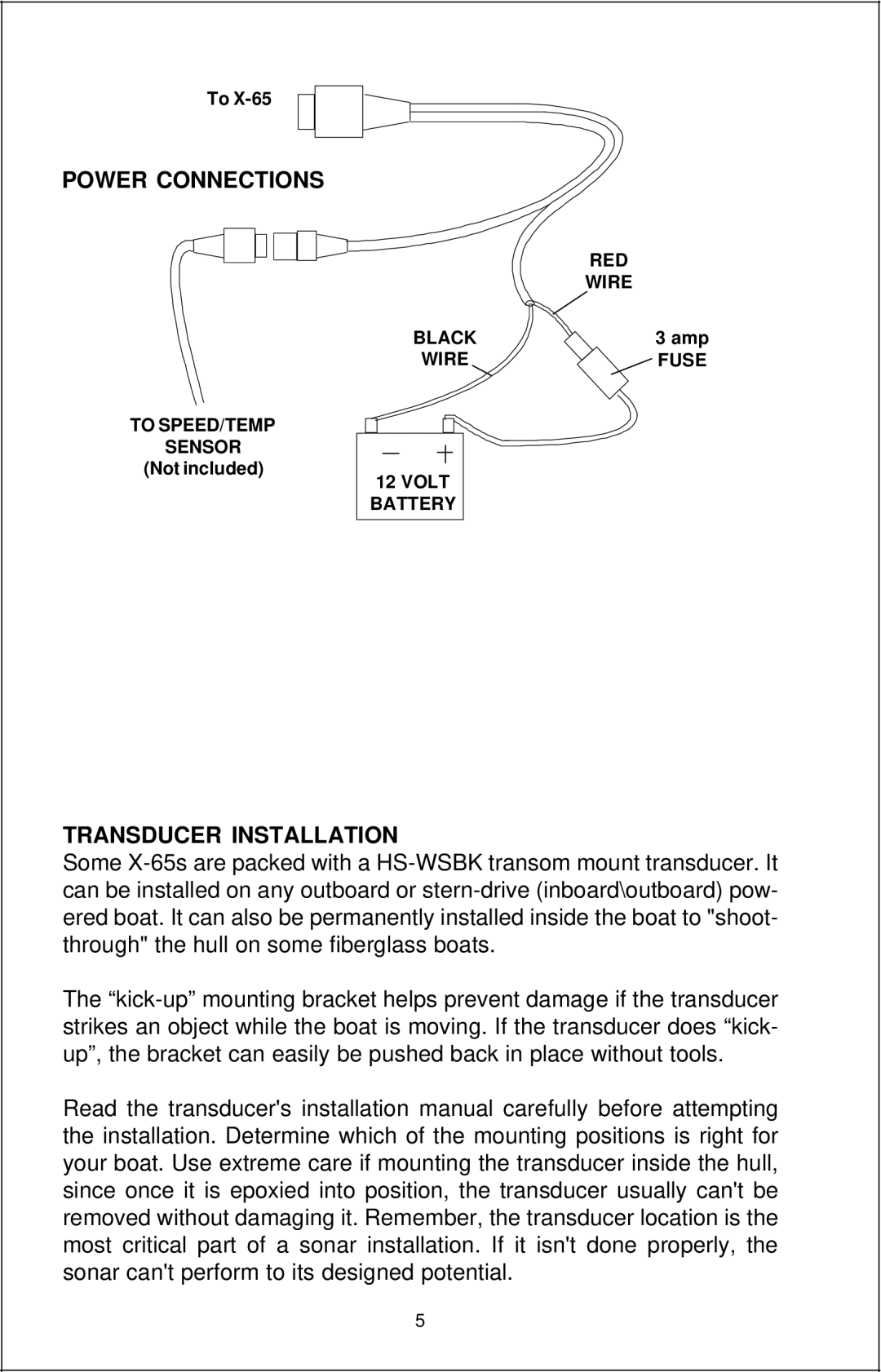 Lowrance electronic X-65 manual Transducer Installation 