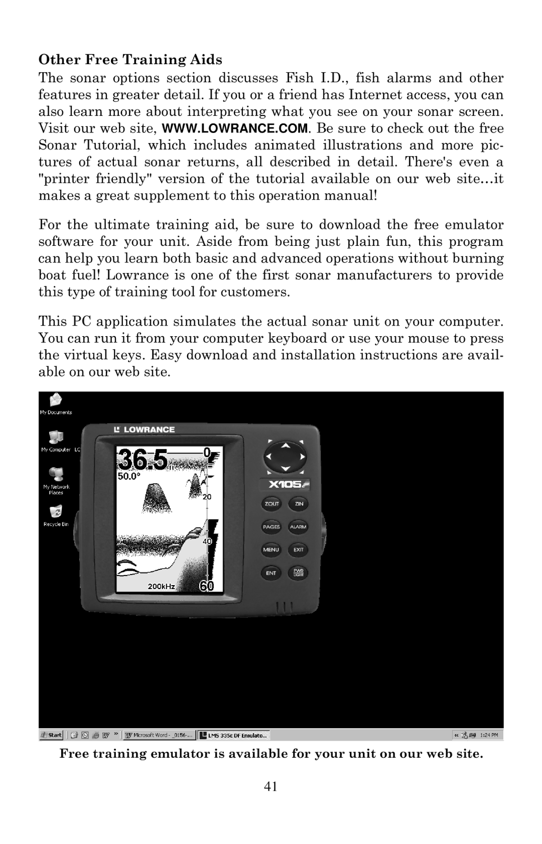 Lowrance electronic X105C DF, X100C manual Other Free Training Aids 