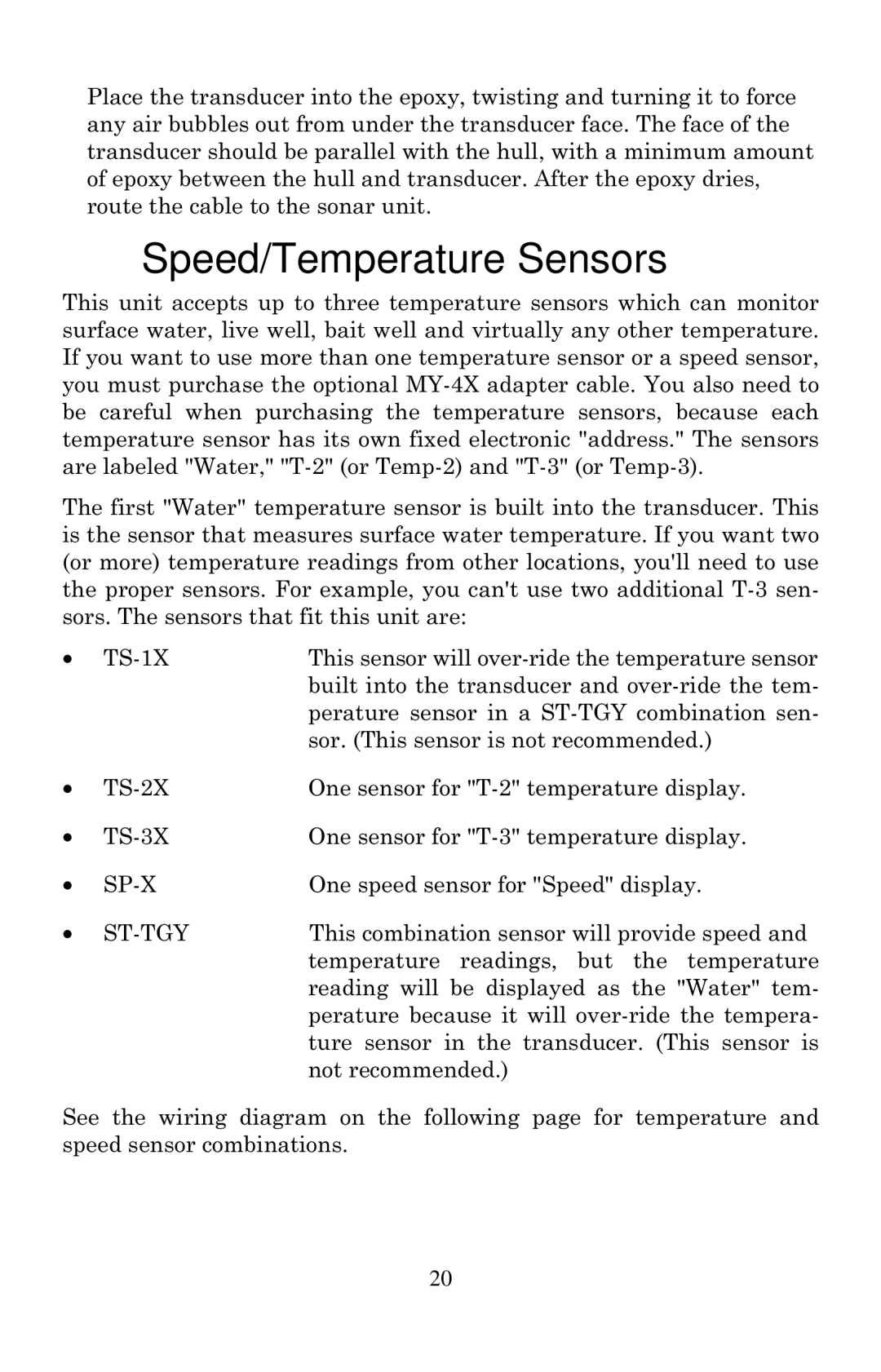 Lowrance electronic X135, X136DF, X125, X126DF manual Speed/Temperature Sensors 