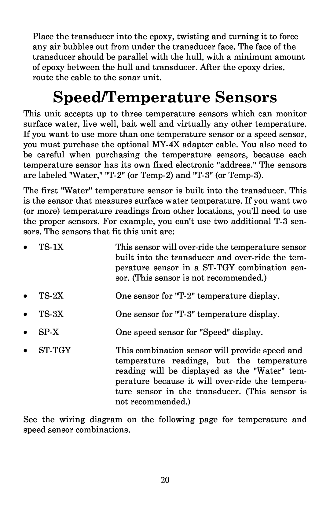 Lowrance electronic X135, X136DF, X125, X126DF manual Speed/Temperature Sensors 