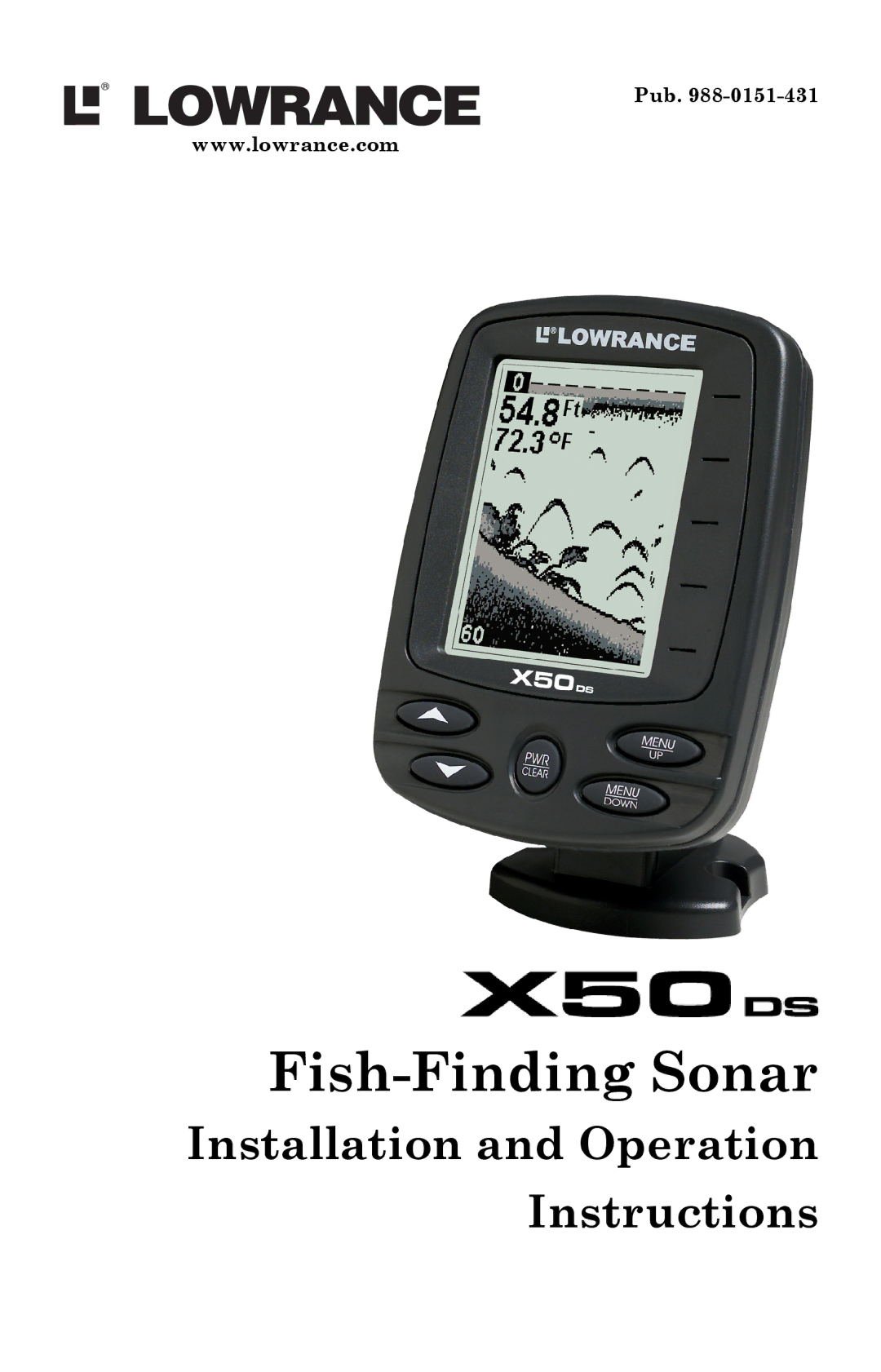 Lowrance electronic X50 DS manual Fish-Finding Sonar 