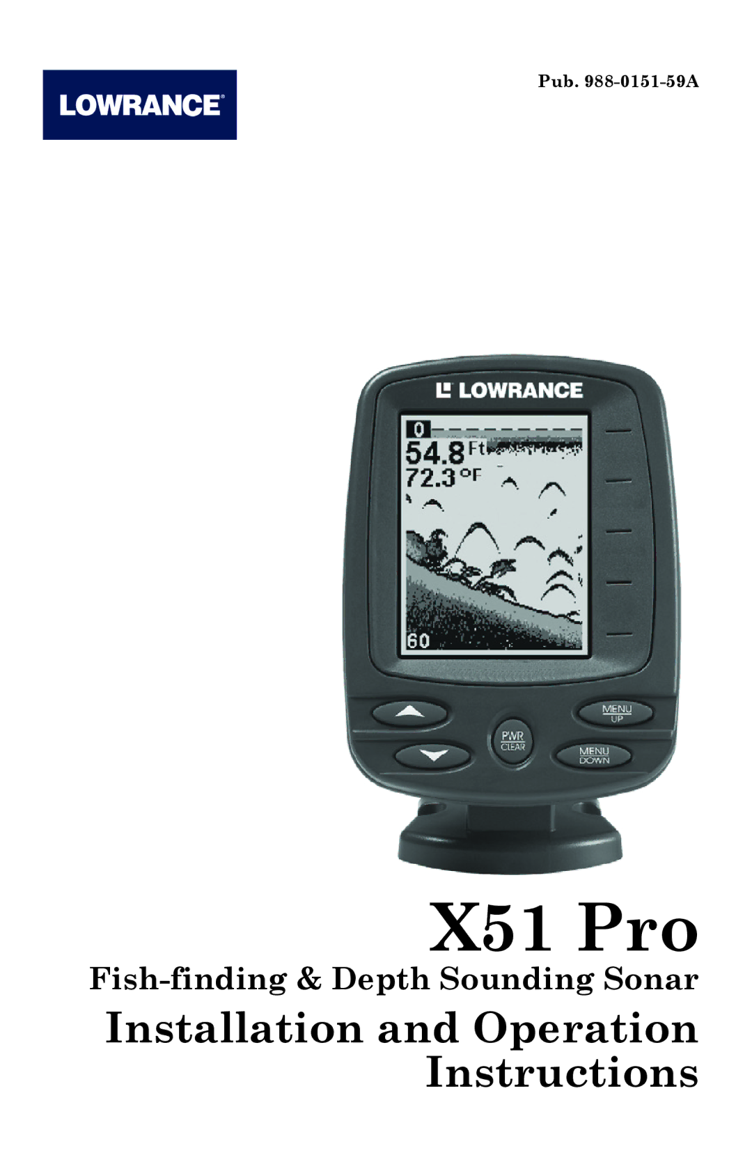 Lowrance electronic manual X51 Pro 