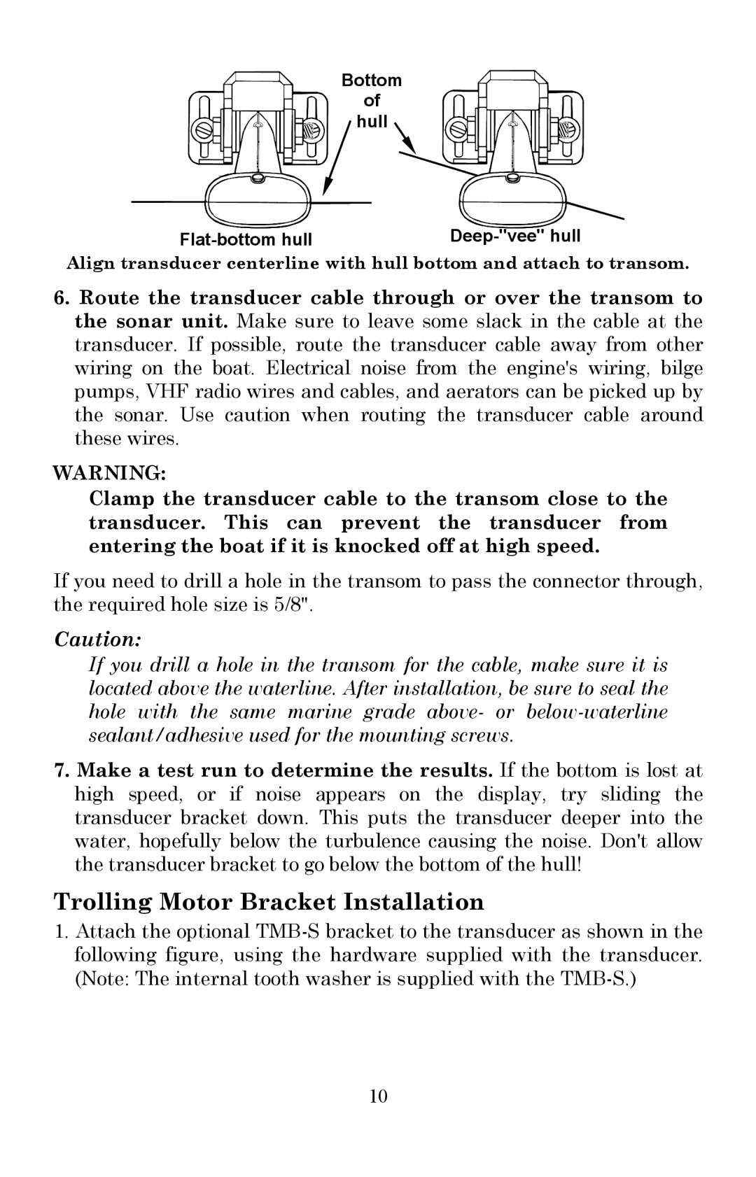 Lowrance electronic X51 manual Trolling Motor Bracket Installation 