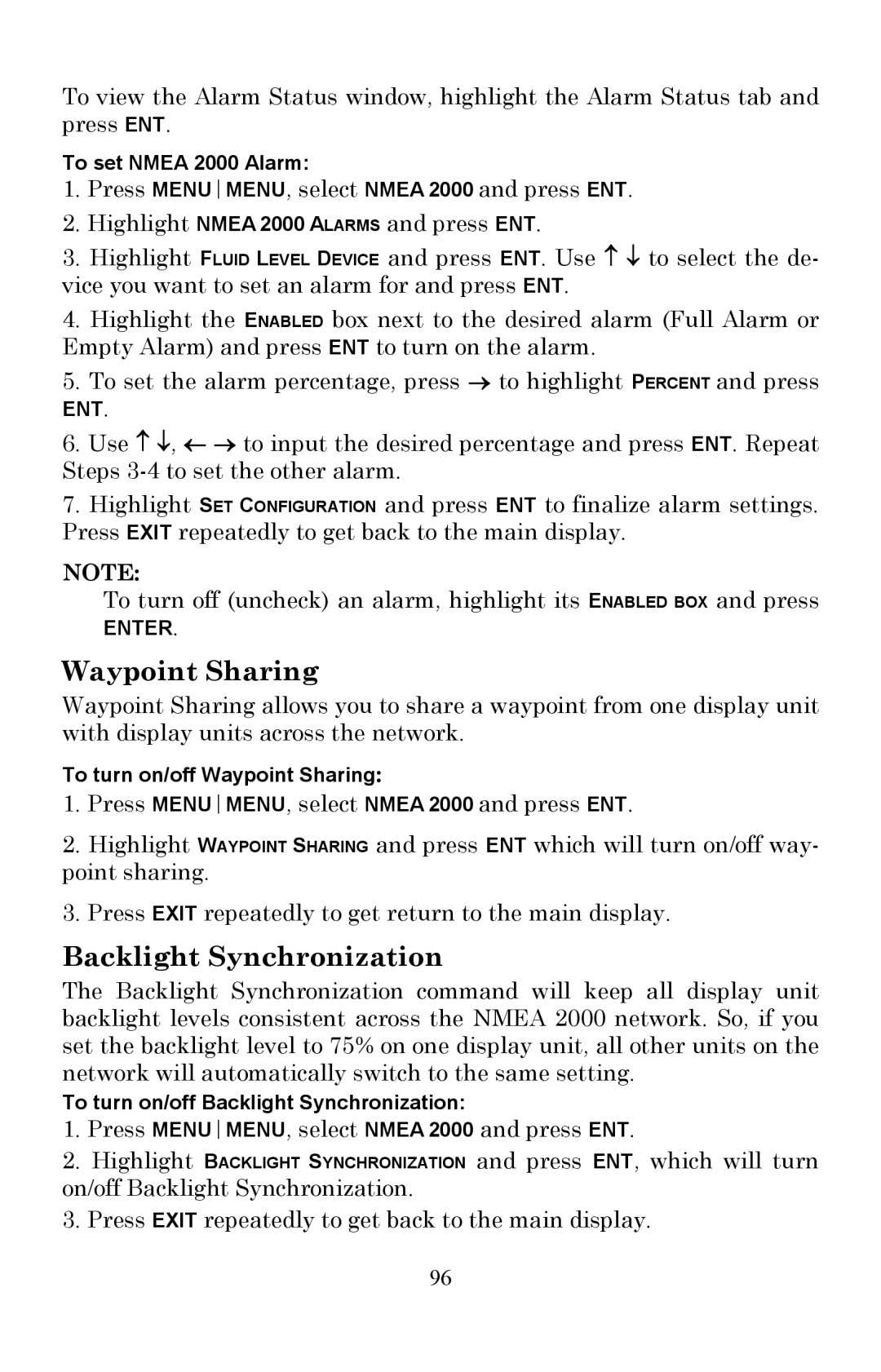 Lowrance electronic X515C DF, X510C manual Waypoint Sharing, Backlight Synchronization 