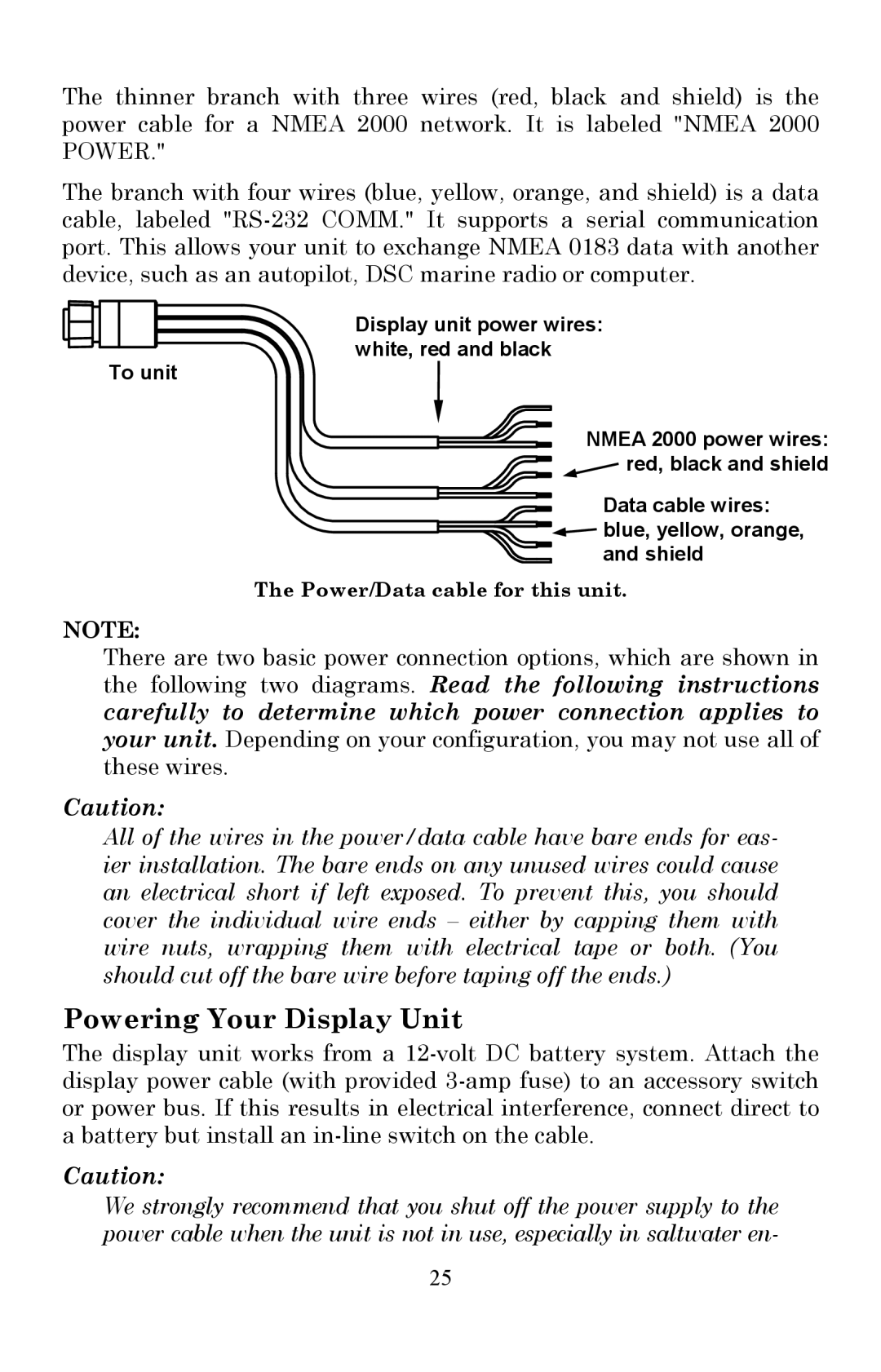 Lowrance electronic X510C, X515C DF manual Powering Your Display Unit 