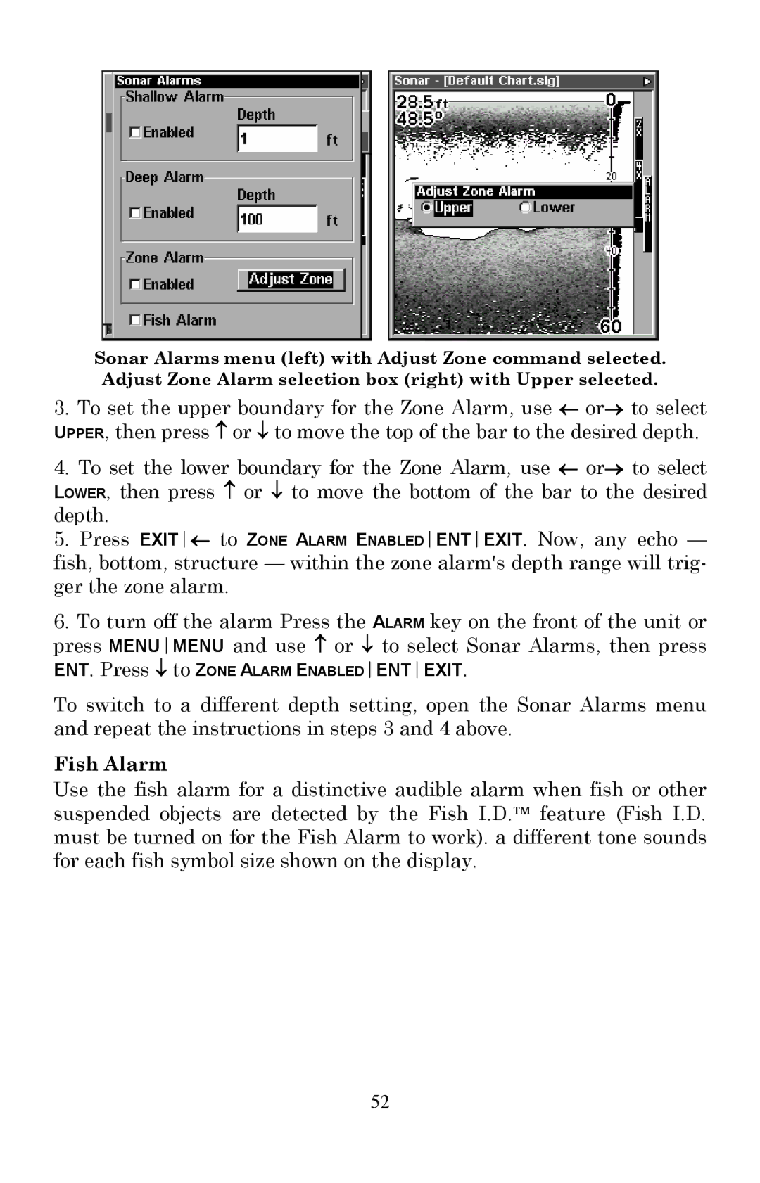 Lowrance electronic X515C DF, X510C manual Fish Alarm 