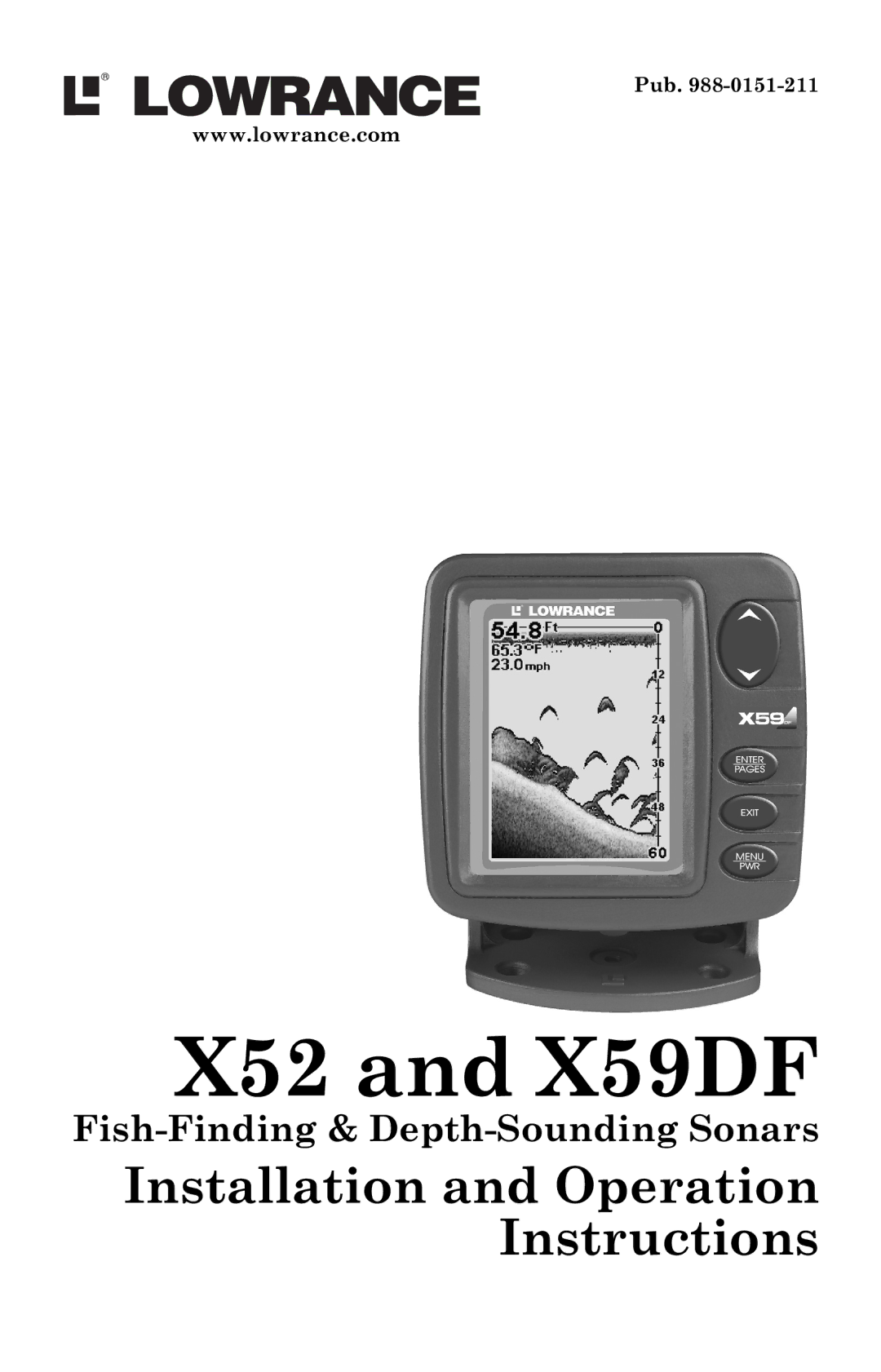 Lowrance electronic manual X52 and X59DF 