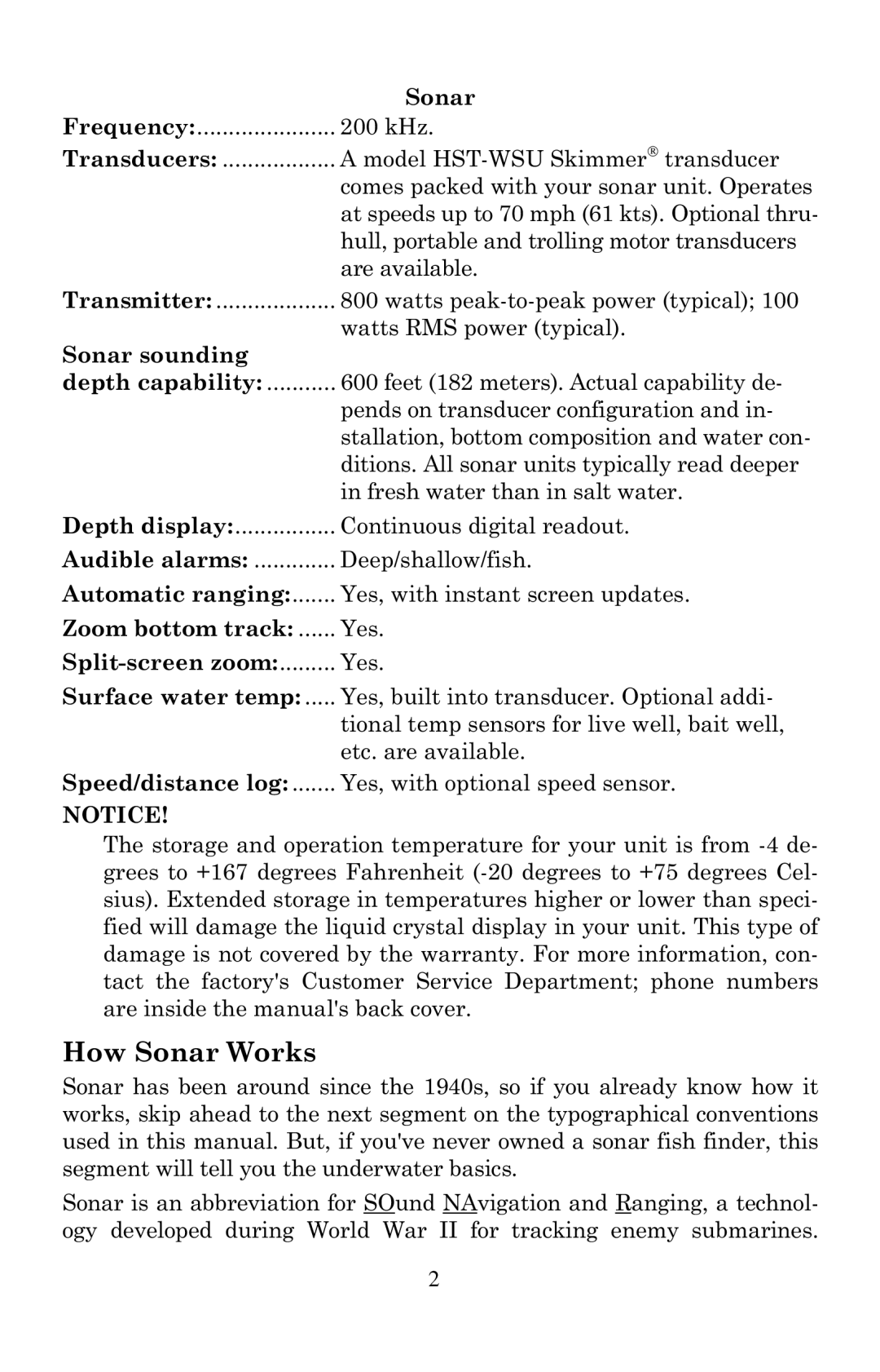 Lowrance electronic X67C manual How Sonar Works 