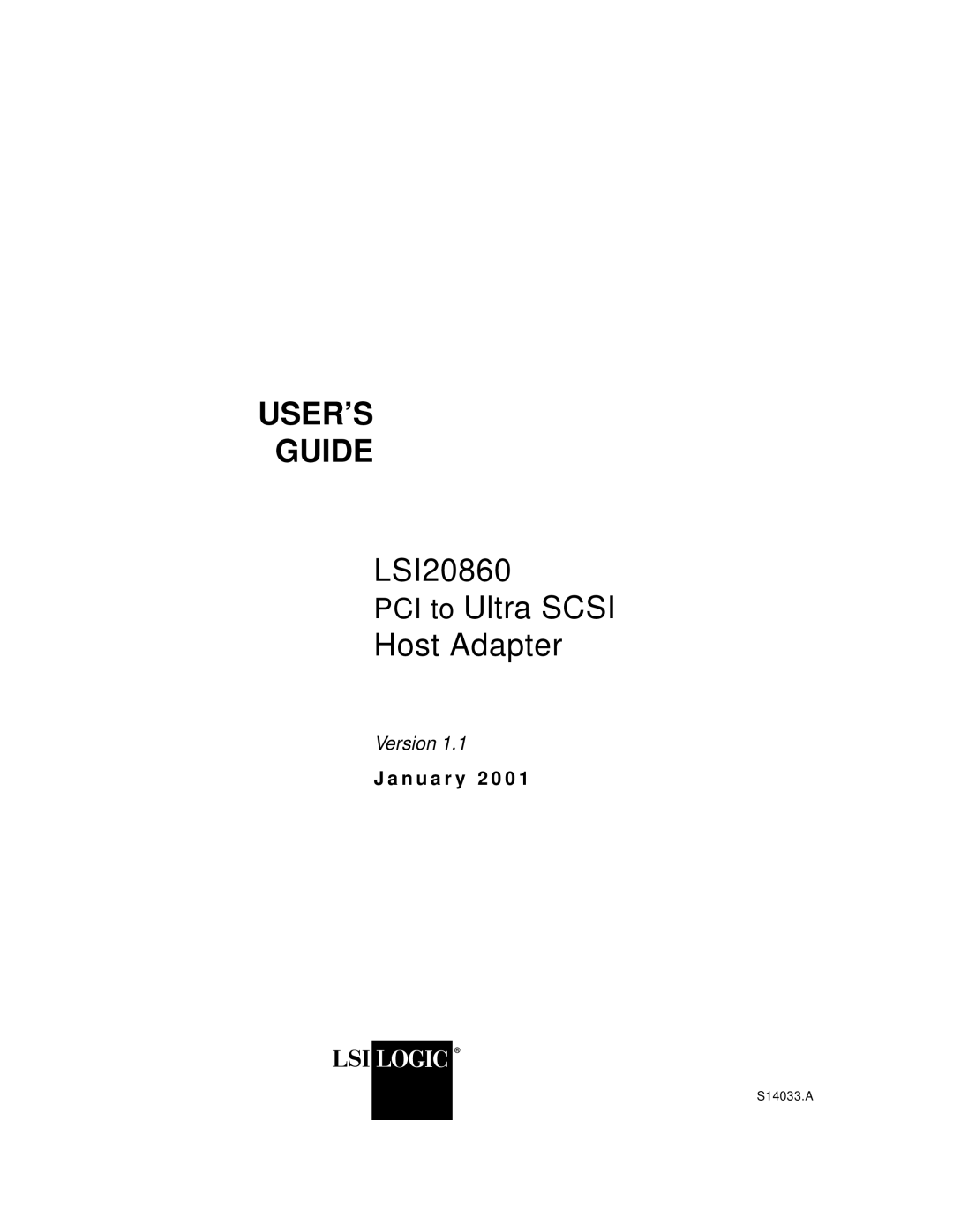 LSI 20860 manual USER’S Guide, N u a r y 2 0 0 