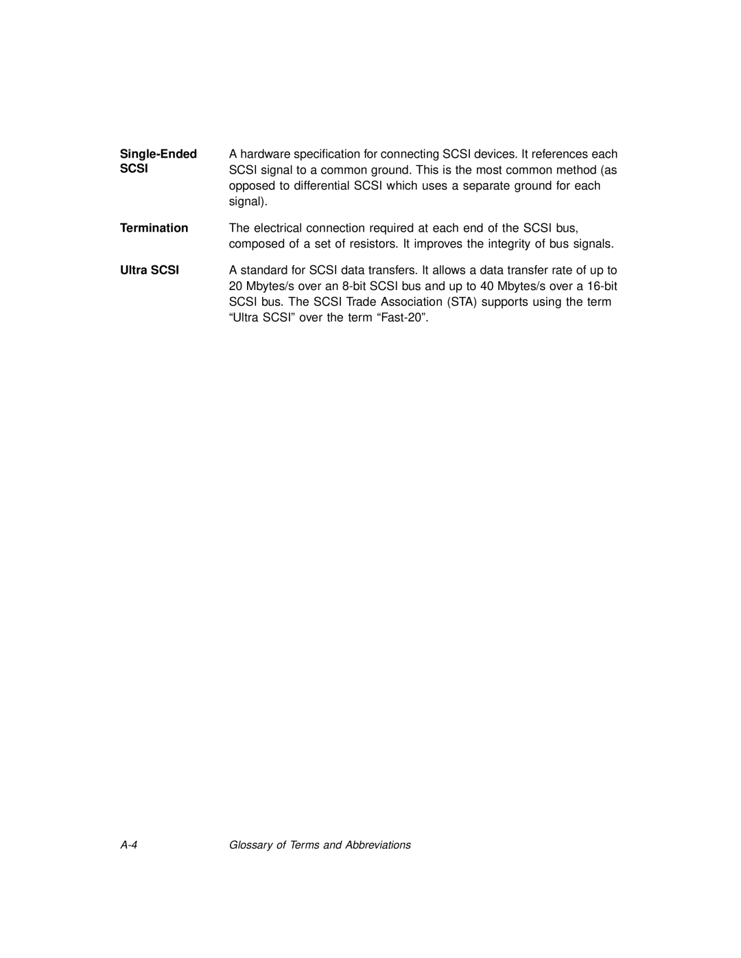 LSI 20860 manual Single-Ended, Termination, Ultra Scsi 