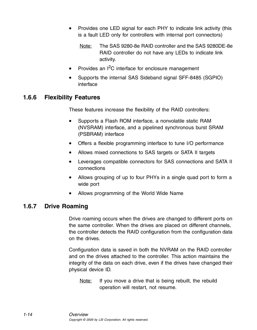 LSI 25083 manual Flexibility Features, Drive Roaming 