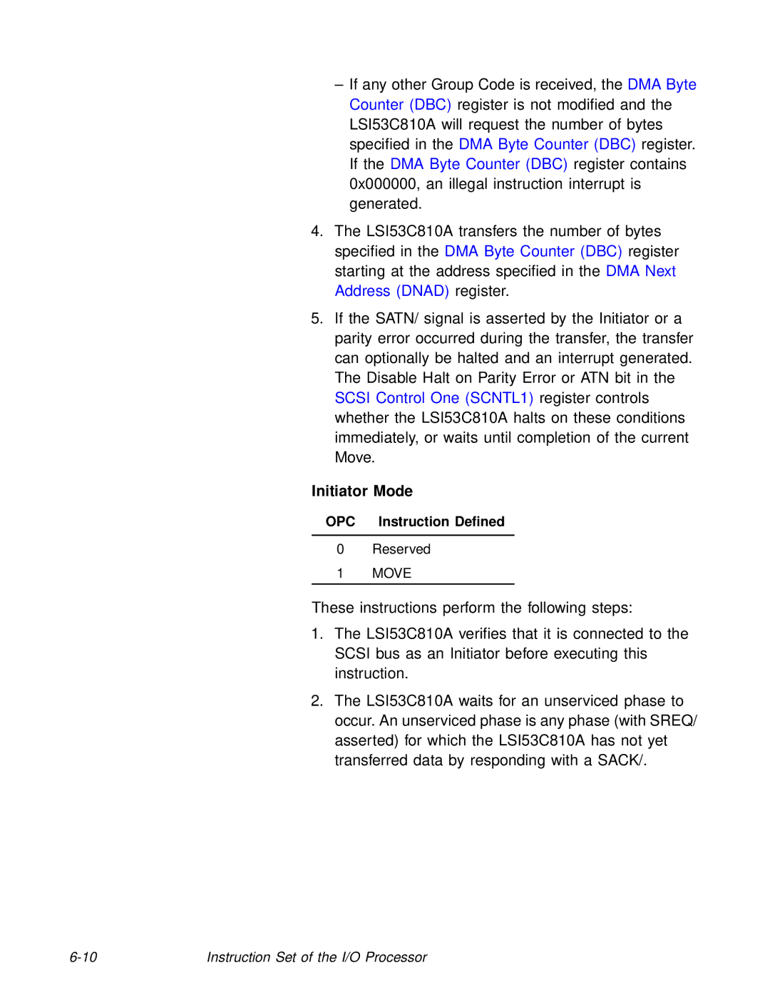 LSI 53C810A technical manual Initiator Mode 