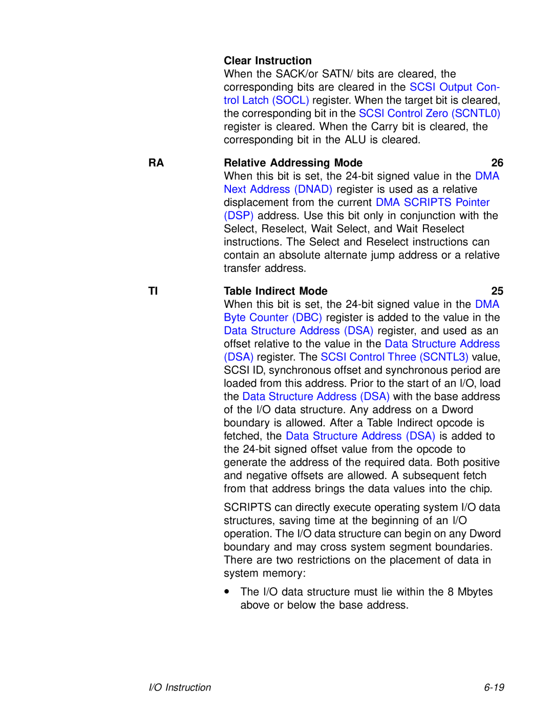 LSI 53C810A technical manual Relative Addressing Mode, TITable Indirect Mode25 