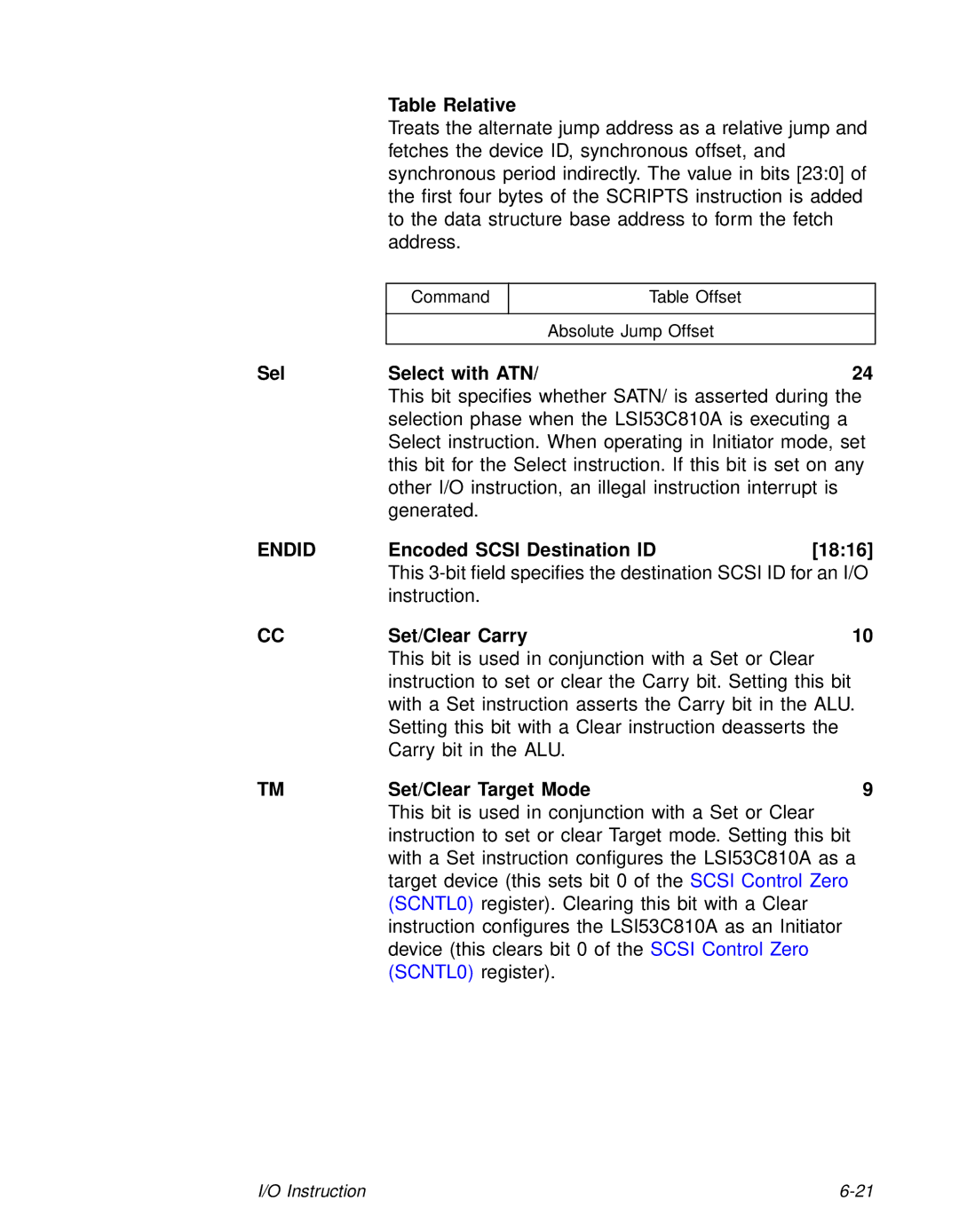 LSI 53C810A technical manual Endid 