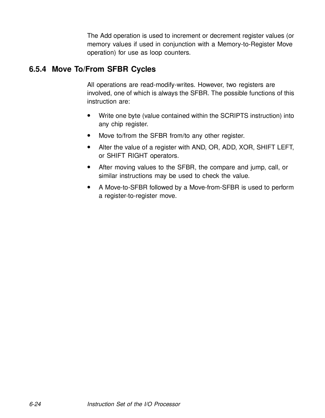 LSI 53C810A technical manual Move To/From Sfbr Cycles 