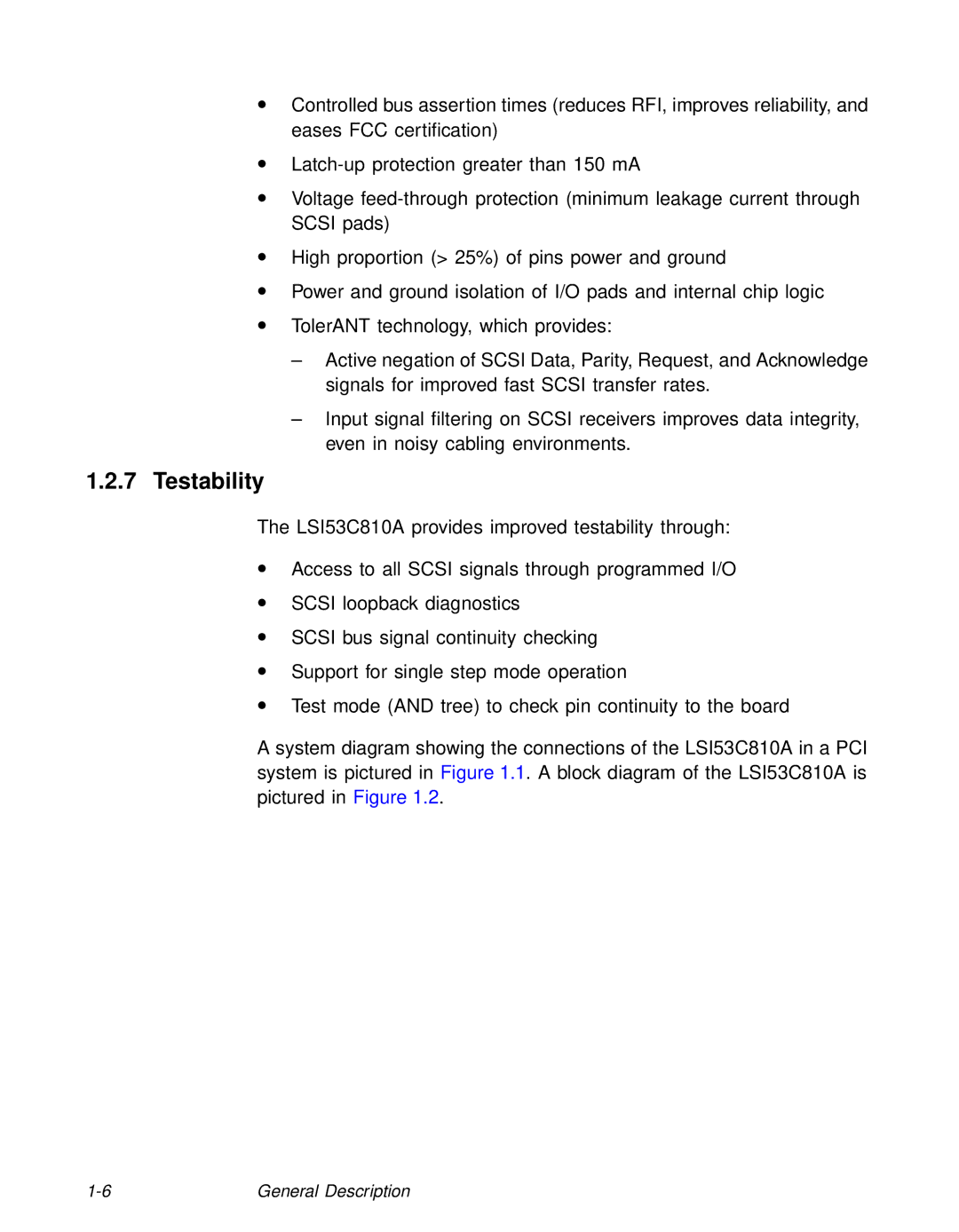 LSI 53C810A technical manual Testability 