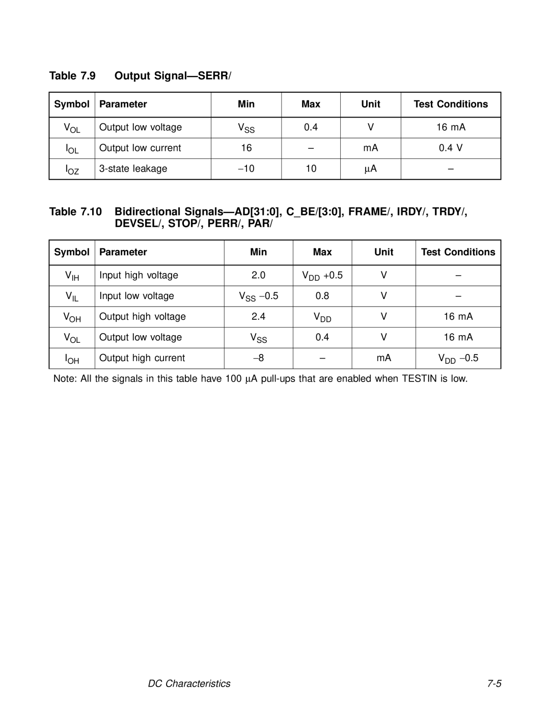 LSI 53C810A technical manual Bidirectional Signals-AD310, CBE/30, FRAME/, IRDY/, Trdy, Devsel/, Stop/, Perr/, Par 