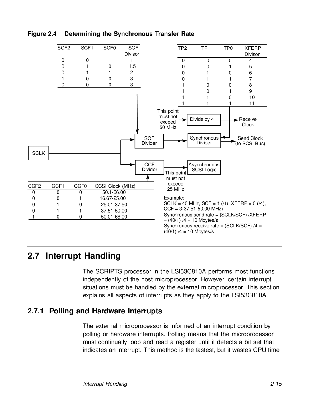 LSI 53C810A technical manual Interrupt Handling, Polling and Hardware Interrupts 