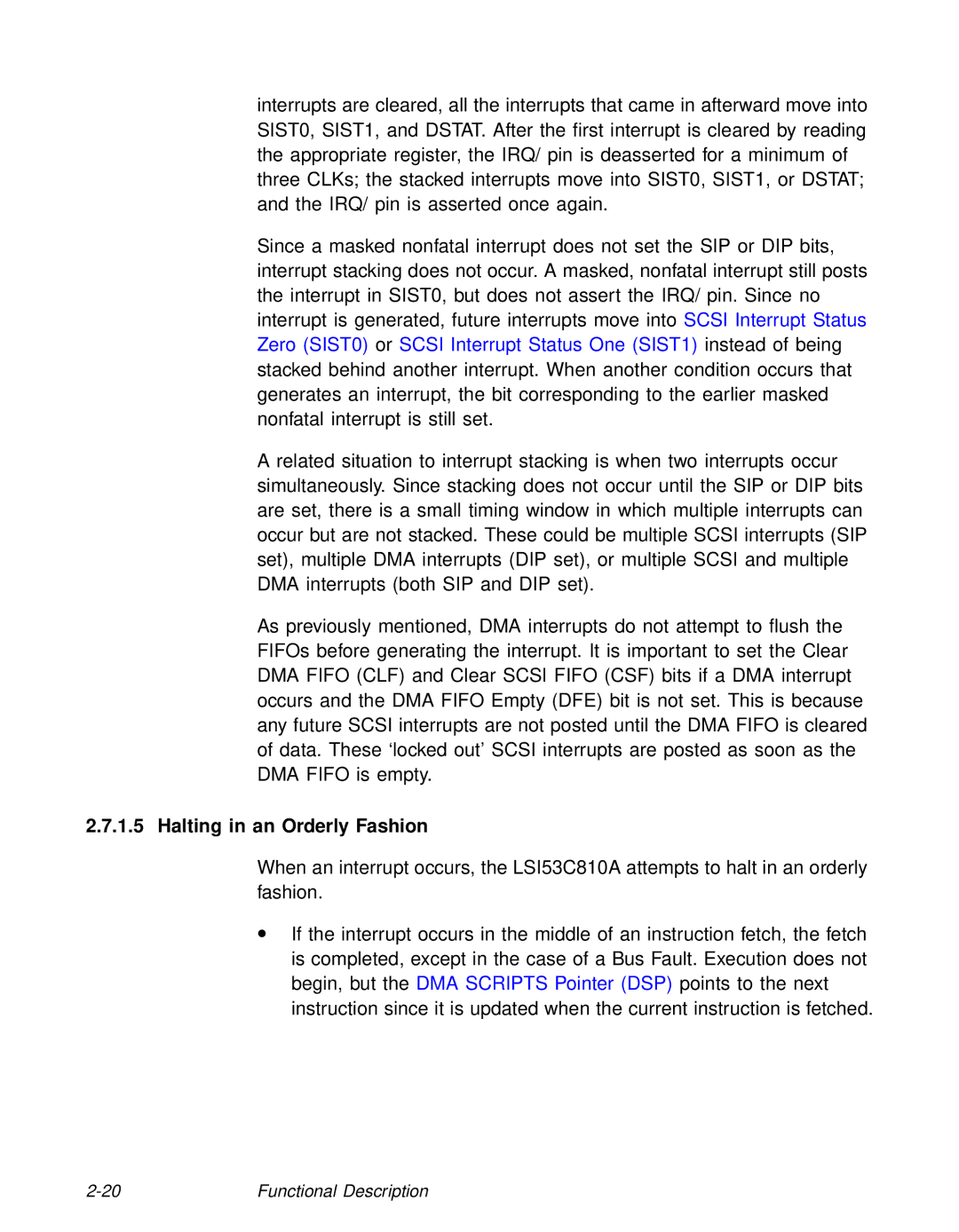 LSI 53C810A technical manual Halting in an Orderly Fashion 