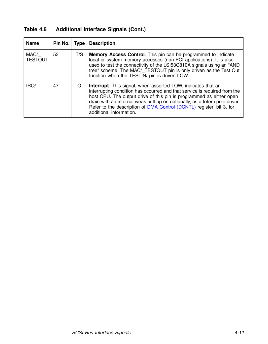 LSI 53C810A technical manual Mac 