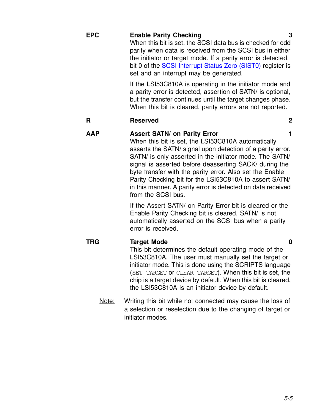 LSI 53C810A technical manual Epc, Aap, Trg 