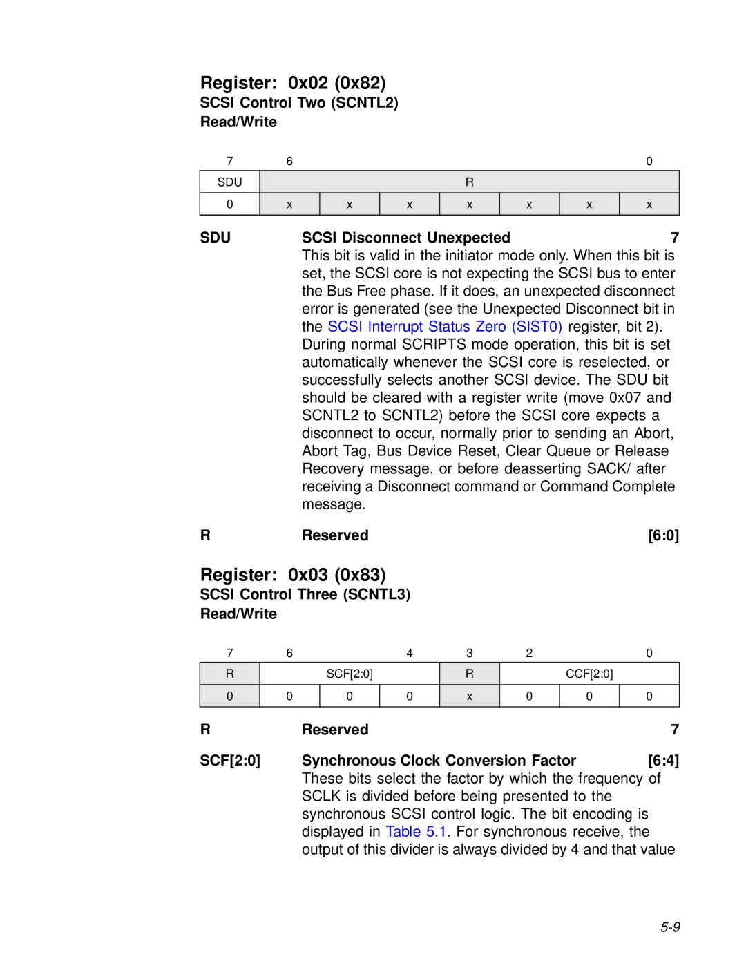 LSI 53C810A technical manual Register 0x02, Register 0x03, Sdu 