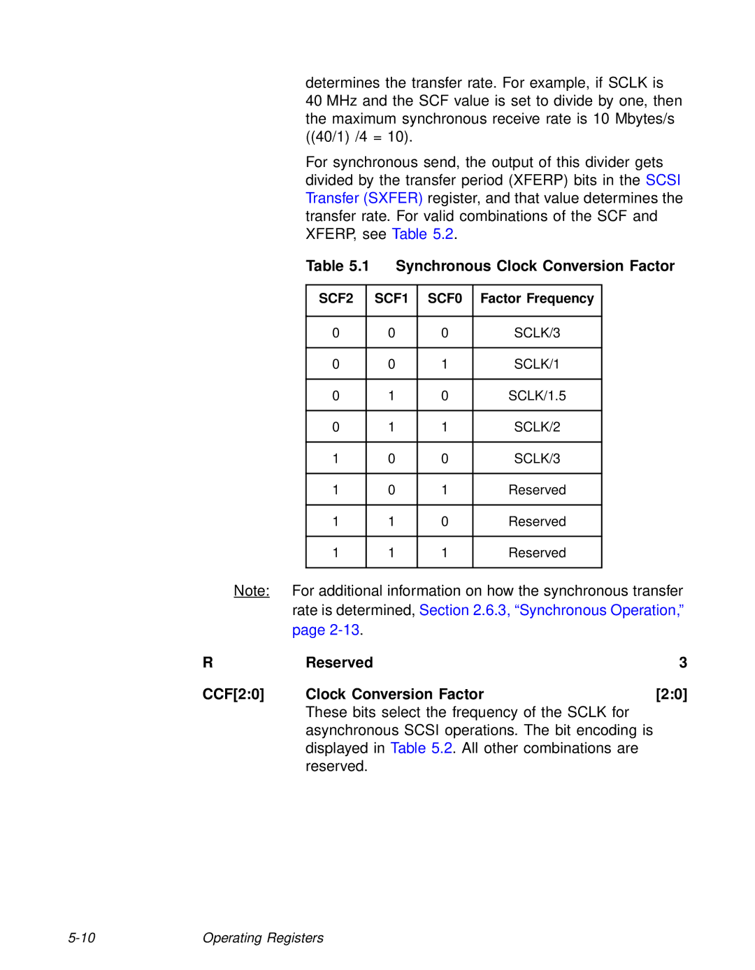 LSI 53C810A technical manual Reserved CCF20 Clock Conversion Factor 