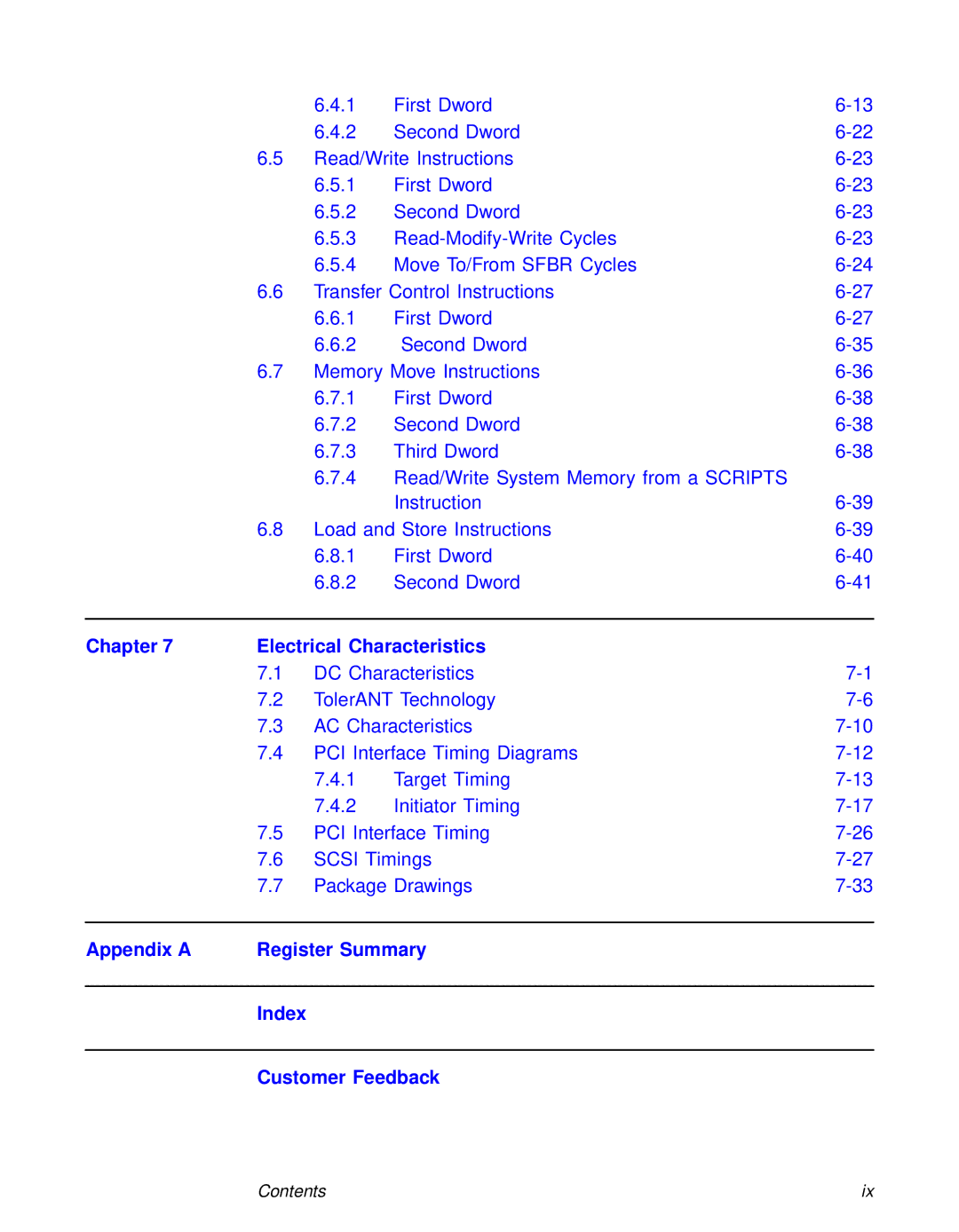 LSI 53C810A technical manual Chapter Electrical Characteristics 