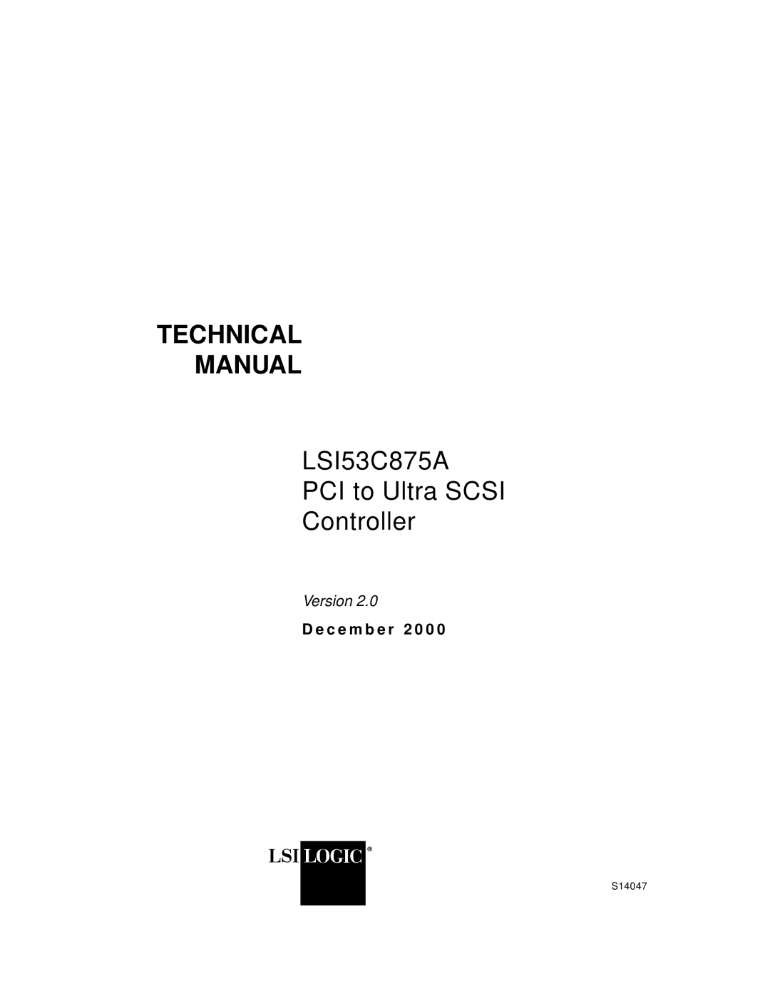 LSI 53C875A technical manual Technical Manual, C e m b e r 2 0 0 