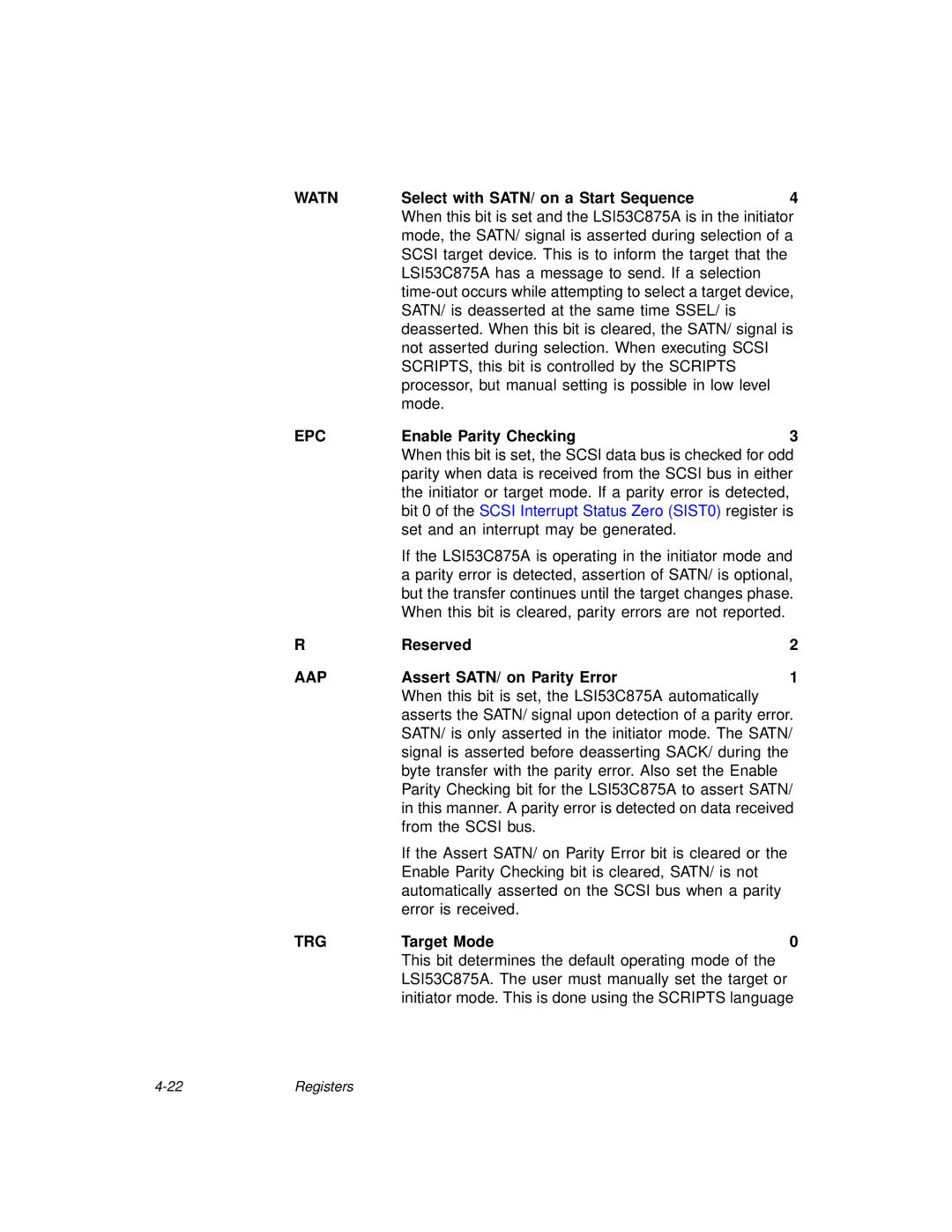 LSI 53C875A technical manual Watn, Epc, Aap 