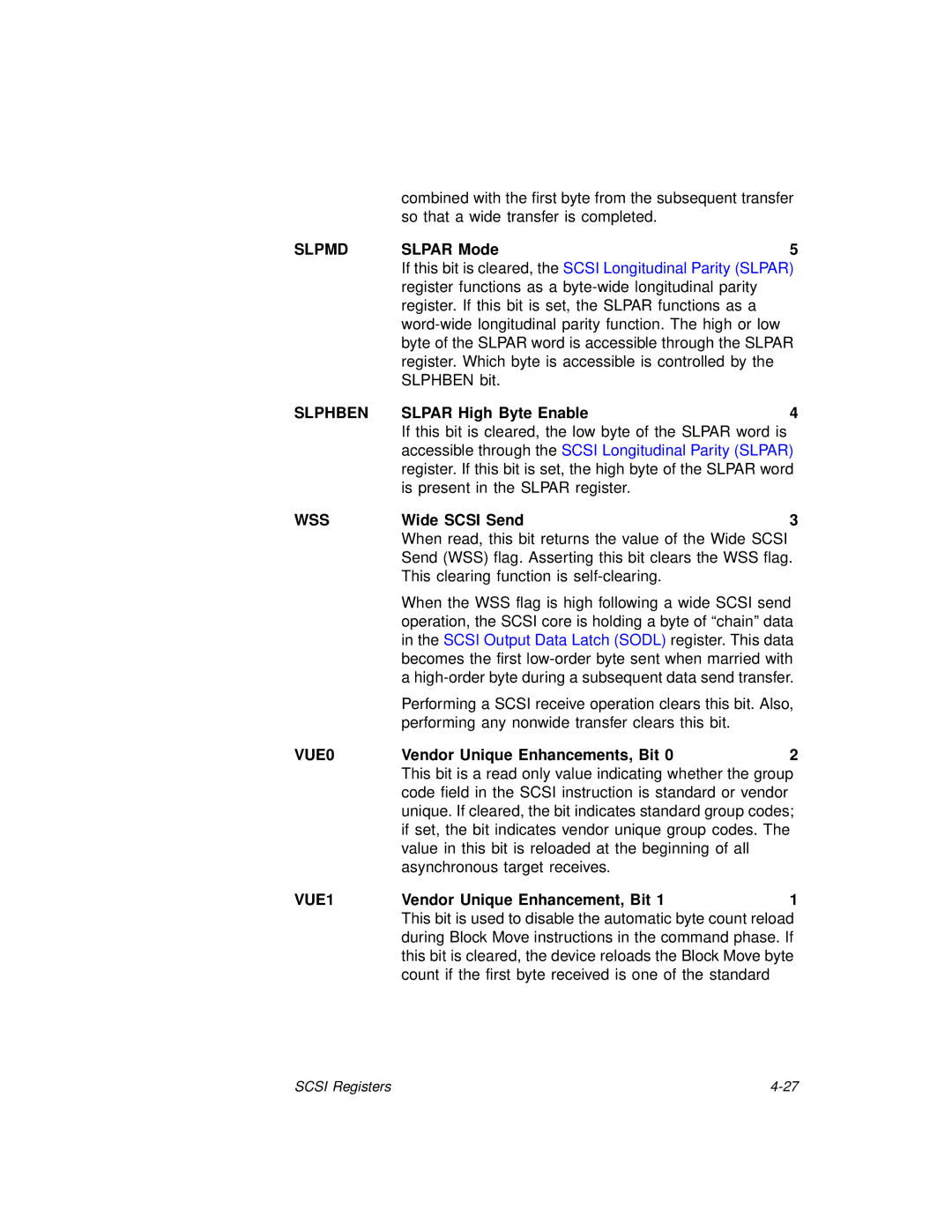 LSI 53C875A technical manual Slpmd, Slphben, Wss, VUE0 