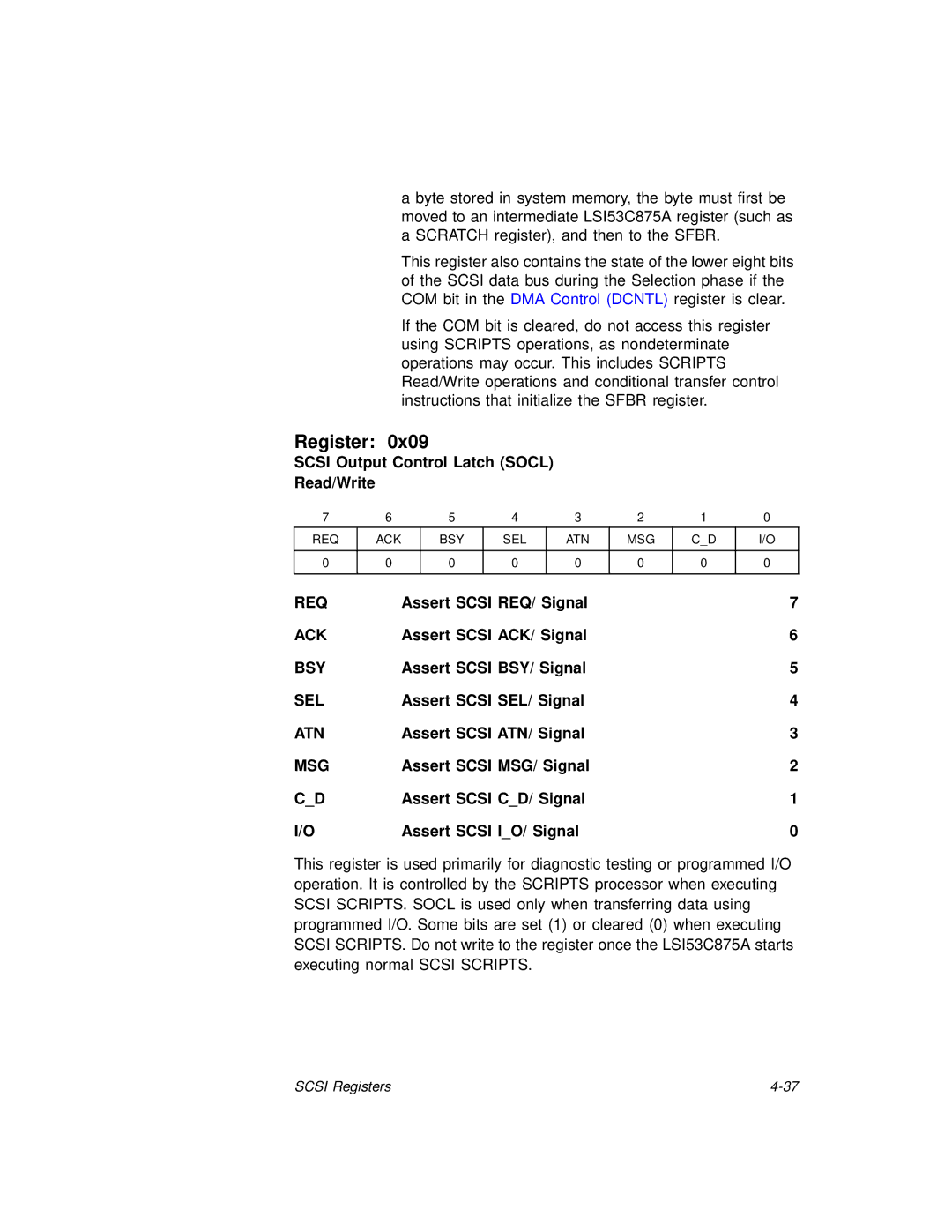 LSI 53C875A technical manual Req, Ack, Bsy, Sel, Atn, Msg 