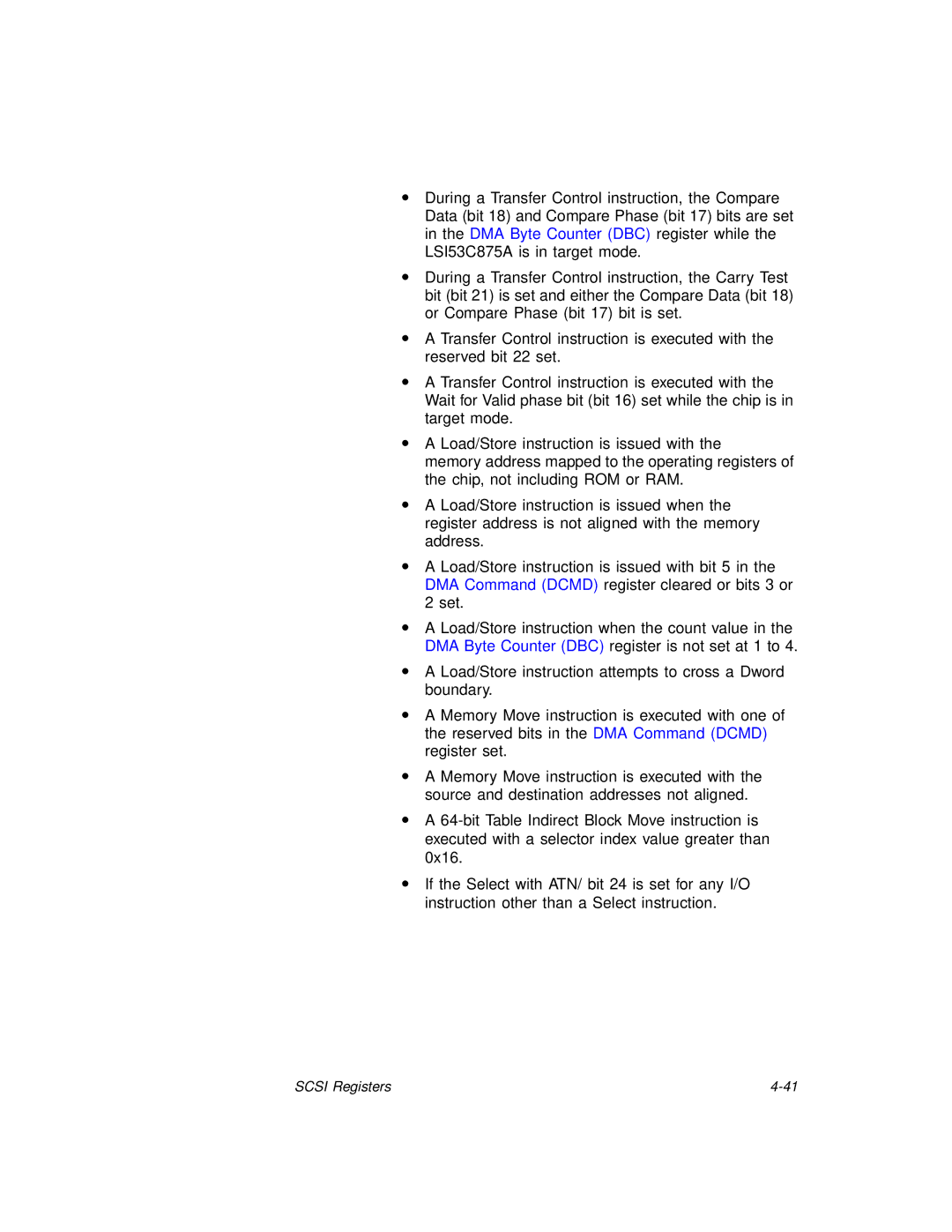 LSI 53C875A technical manual Scsi Registers 