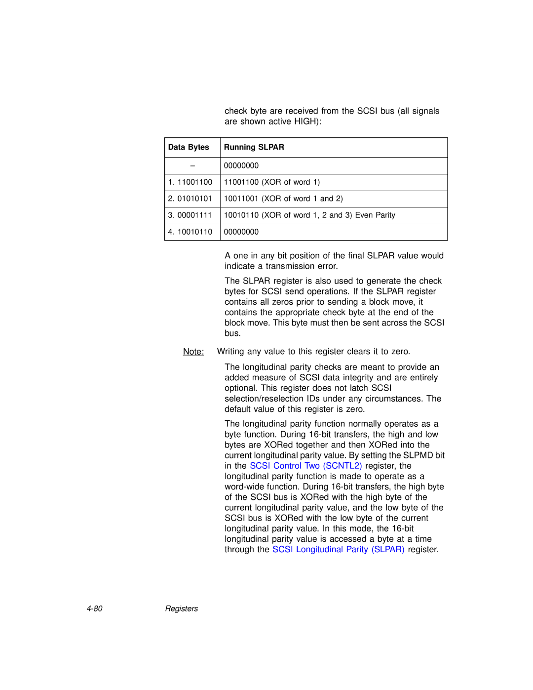 LSI 53C875A technical manual Data Bytes Running Slpar 