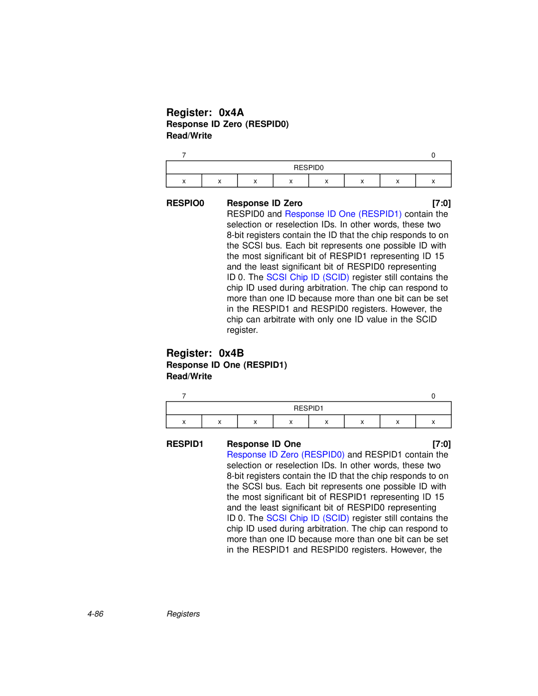 LSI 53C875A technical manual Register 0x4A, Register 0x4B 