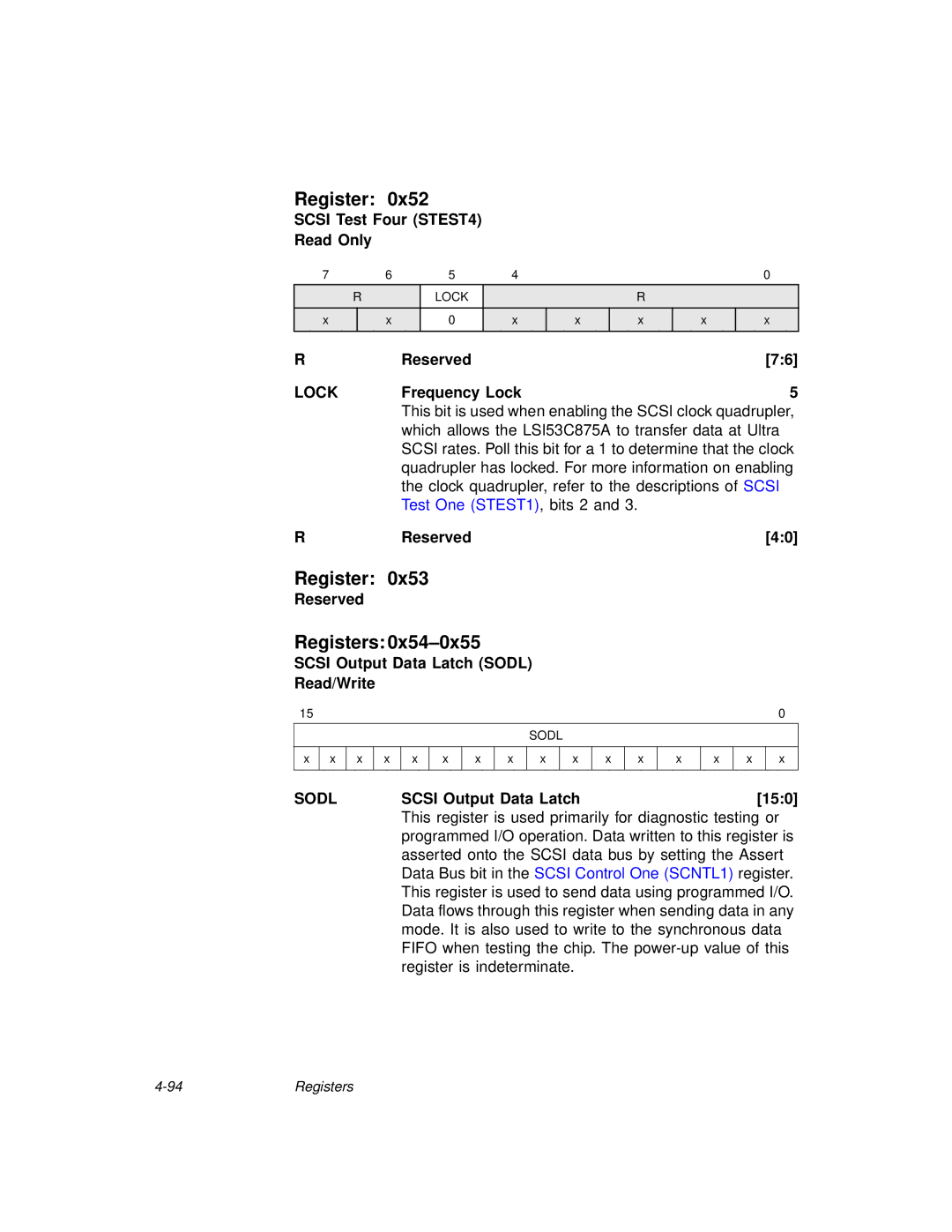 LSI 53C875A technical manual Register 0x53, Lock 